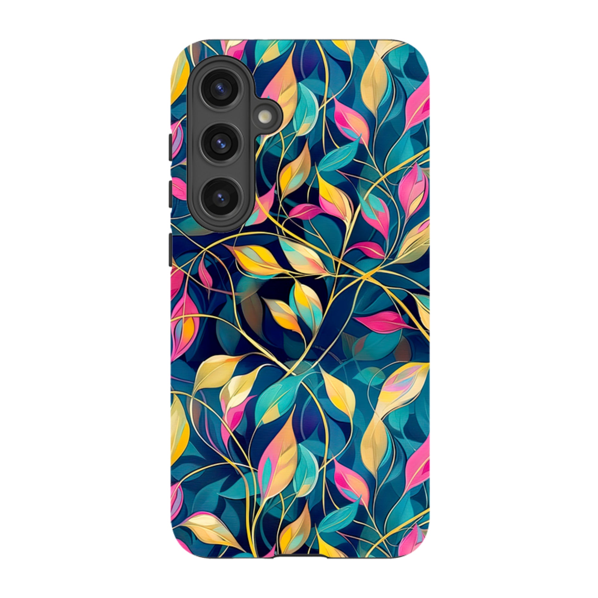 Samsung Tough Case - Pink and Teal Leaves