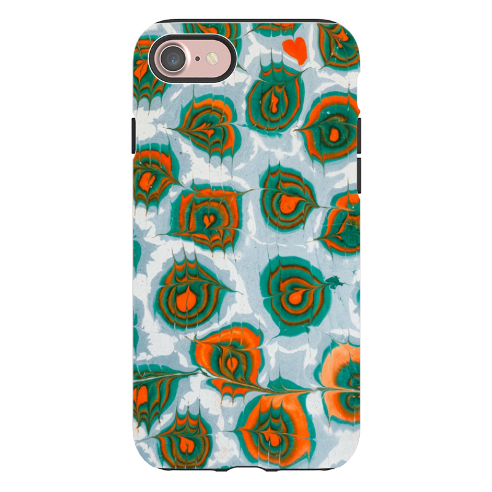 iPhone Tough Case - Teal & Orange Marble