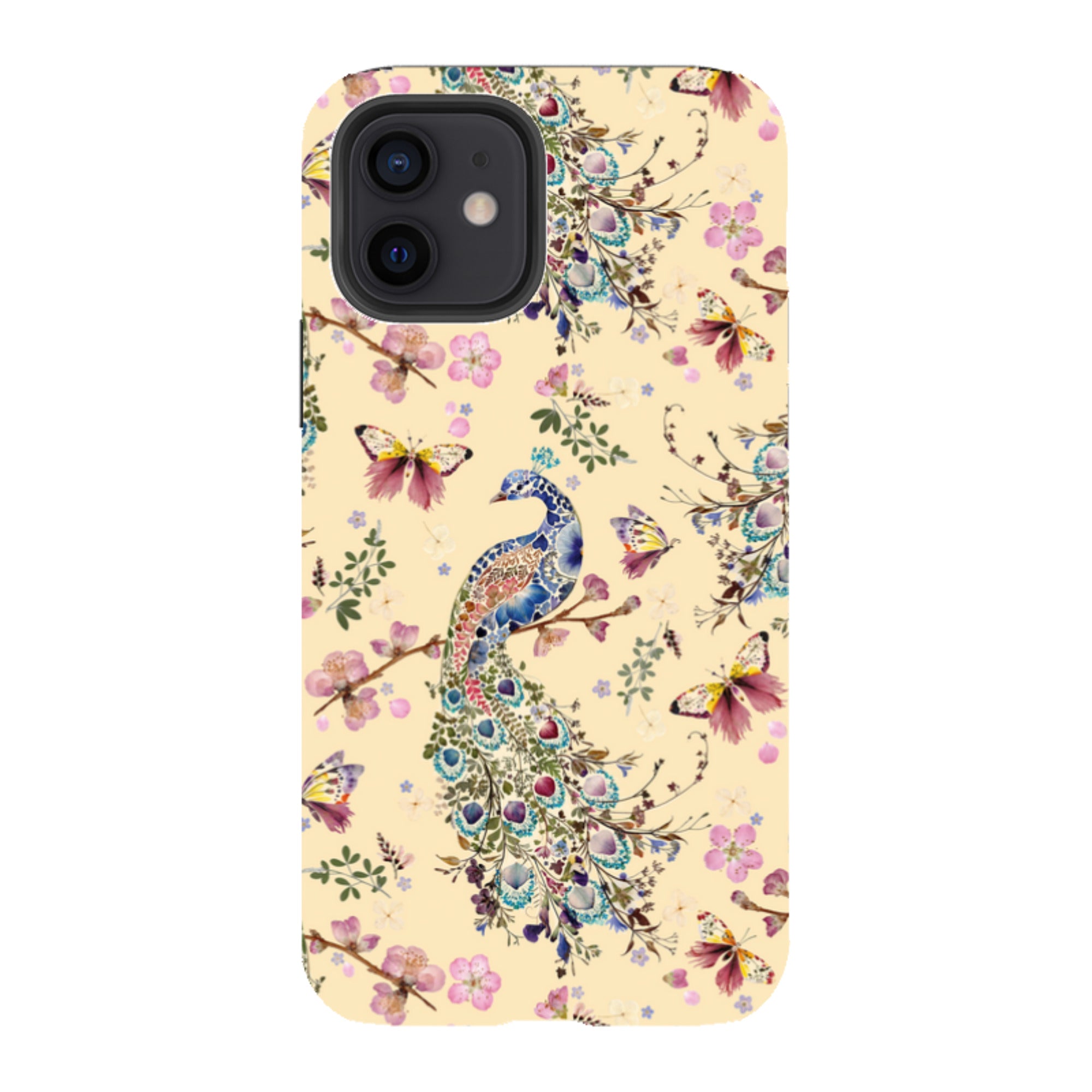 iPhone Tough Case - Peacock and Cherry Blossoms Lilly By Helen Ahpornsiri