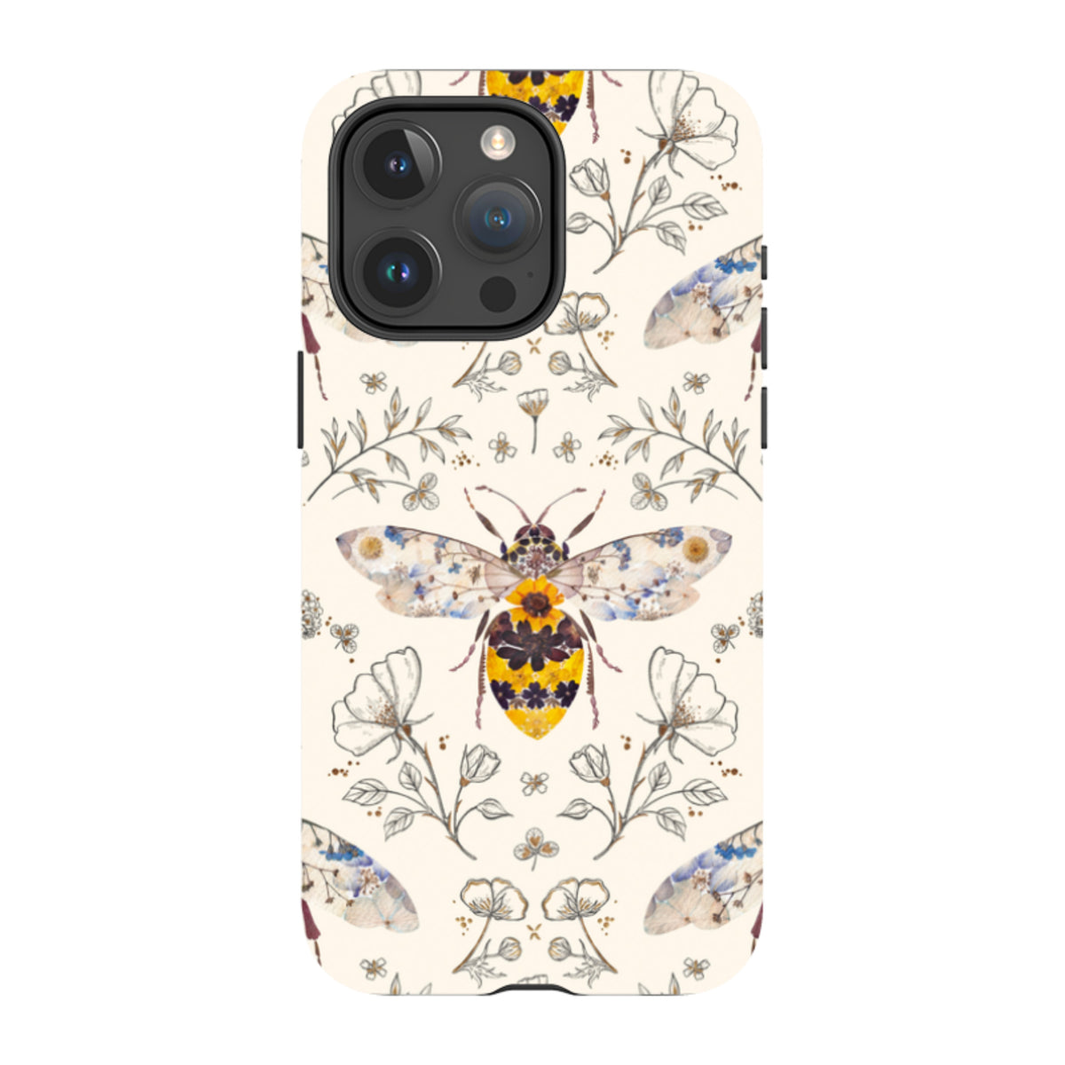iPhone MagSafe Tough Case - Alabaster Bumble Bee By Helen Ahpornsiri