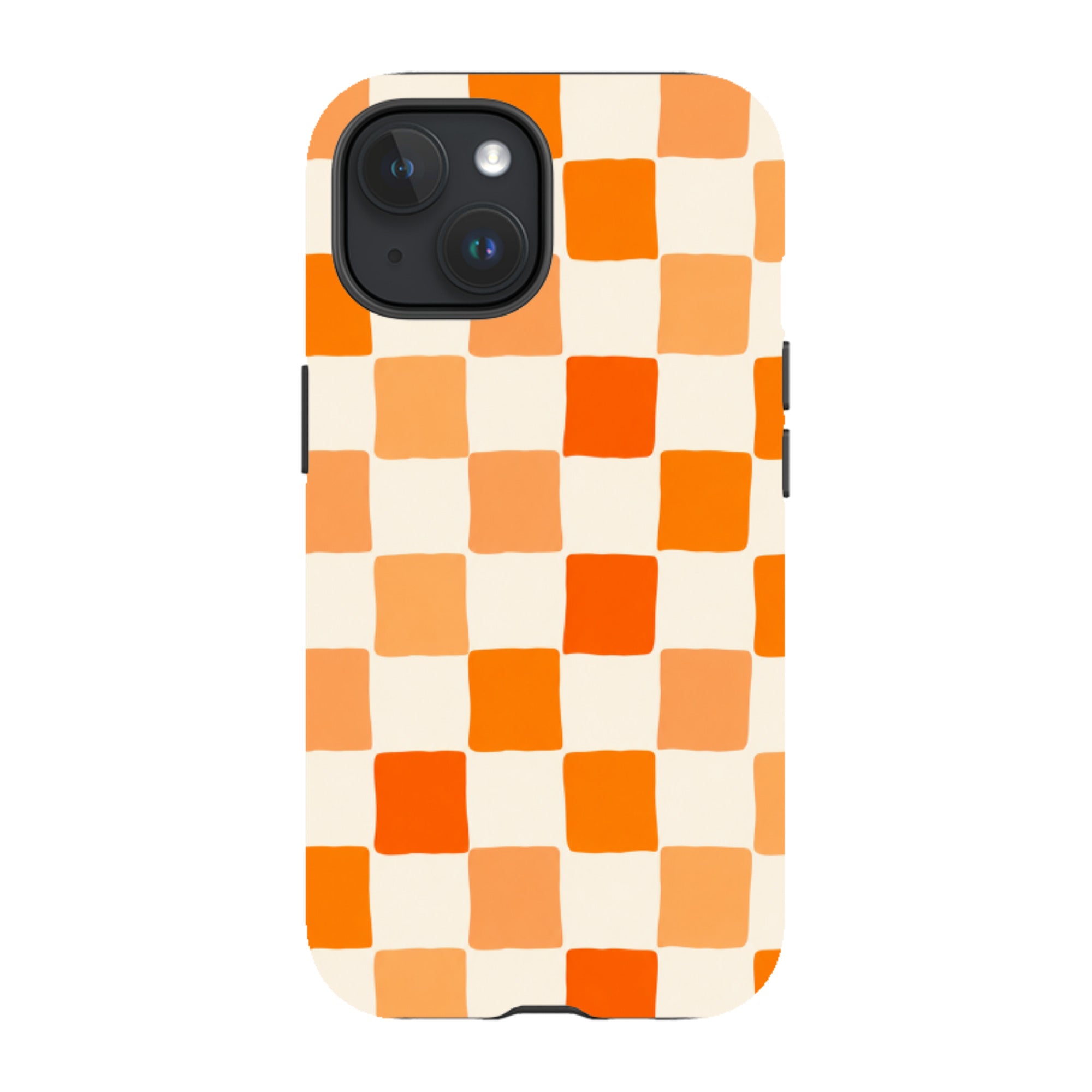 iPhone MagSafe Tough Case - Orange Checkerboard