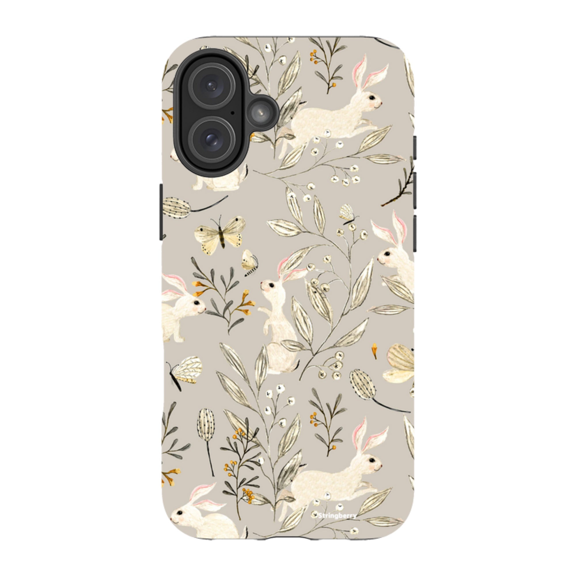 iPhone Tough Case - Bunnies Grey By Katherine Quinn