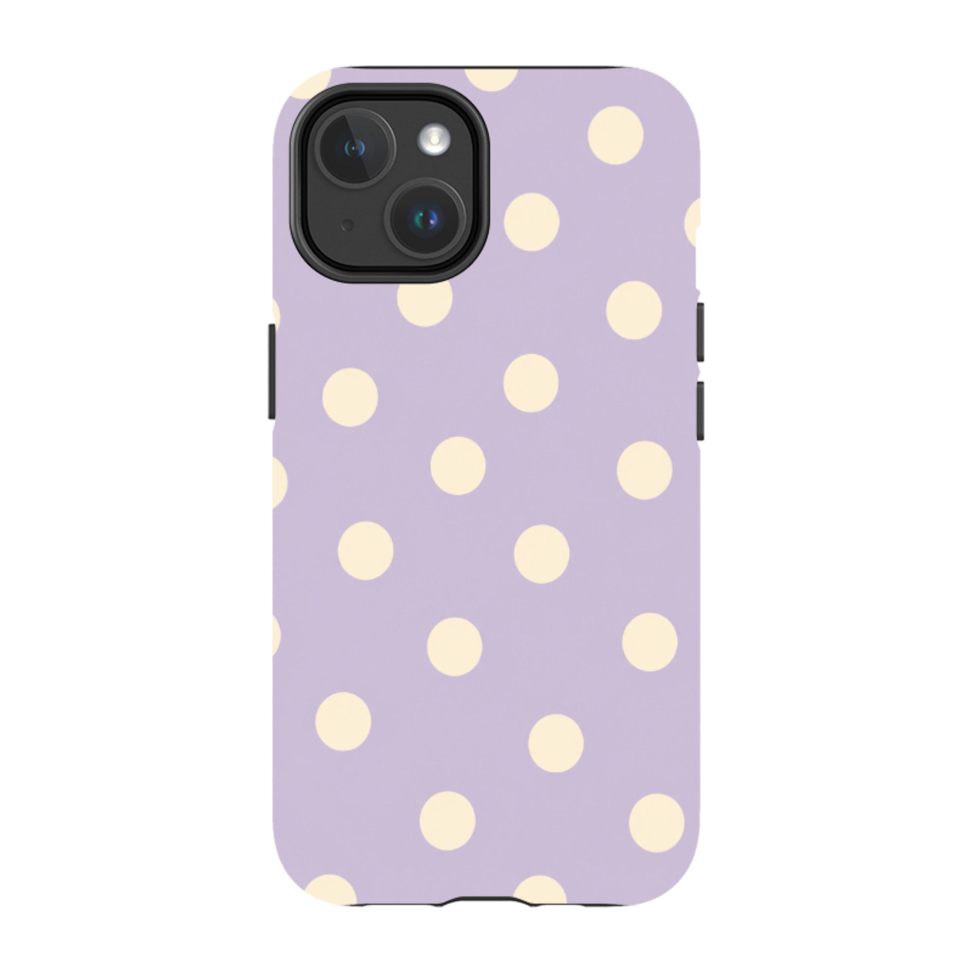 iPhone MagSafe Tough Case - Pastel Purple & Cream Polka Dot