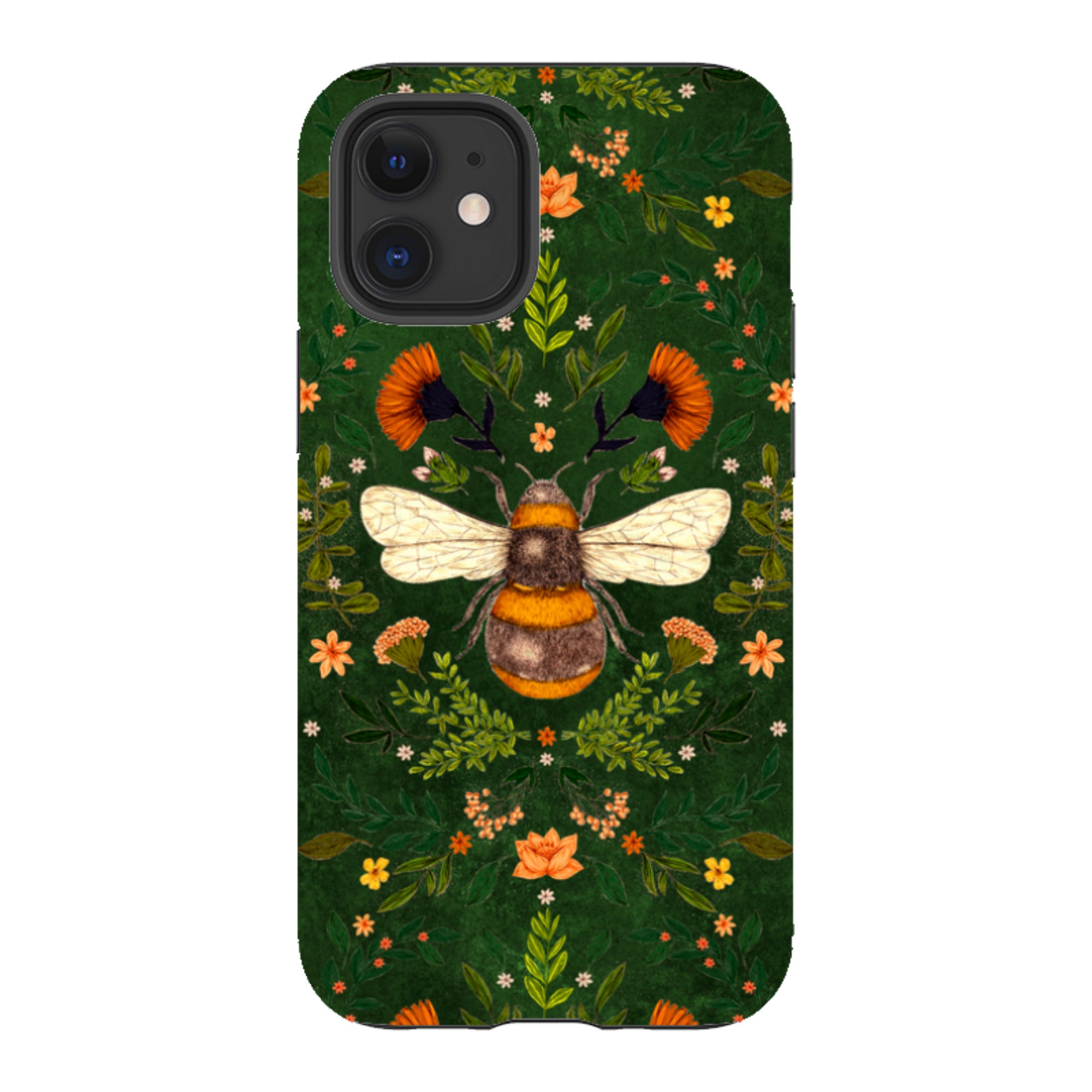 iPhone Tough Case - Botanical Bee Green By Jade Mosinski
