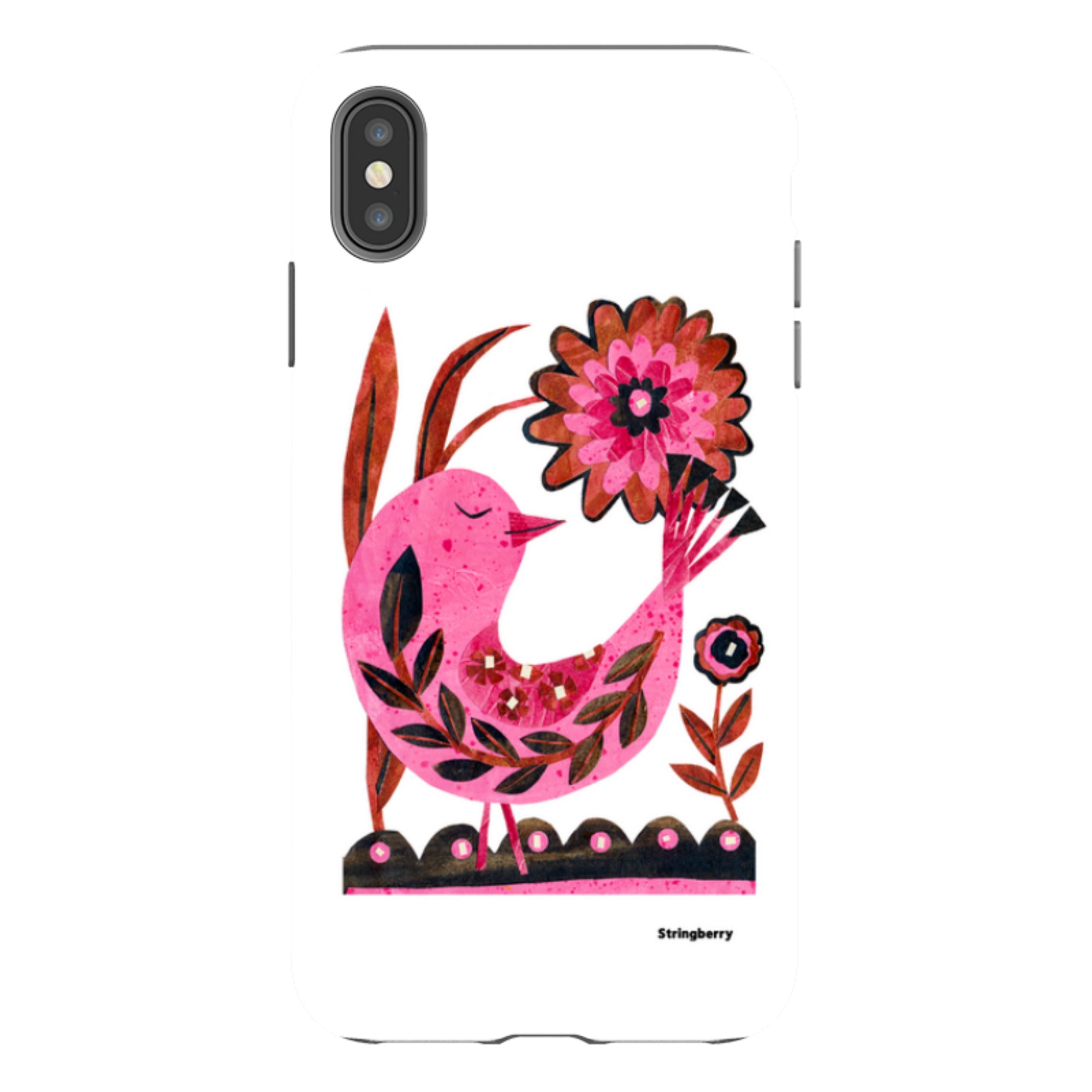 iPhone Tough Case - Folk Floral Bird By Tracey English