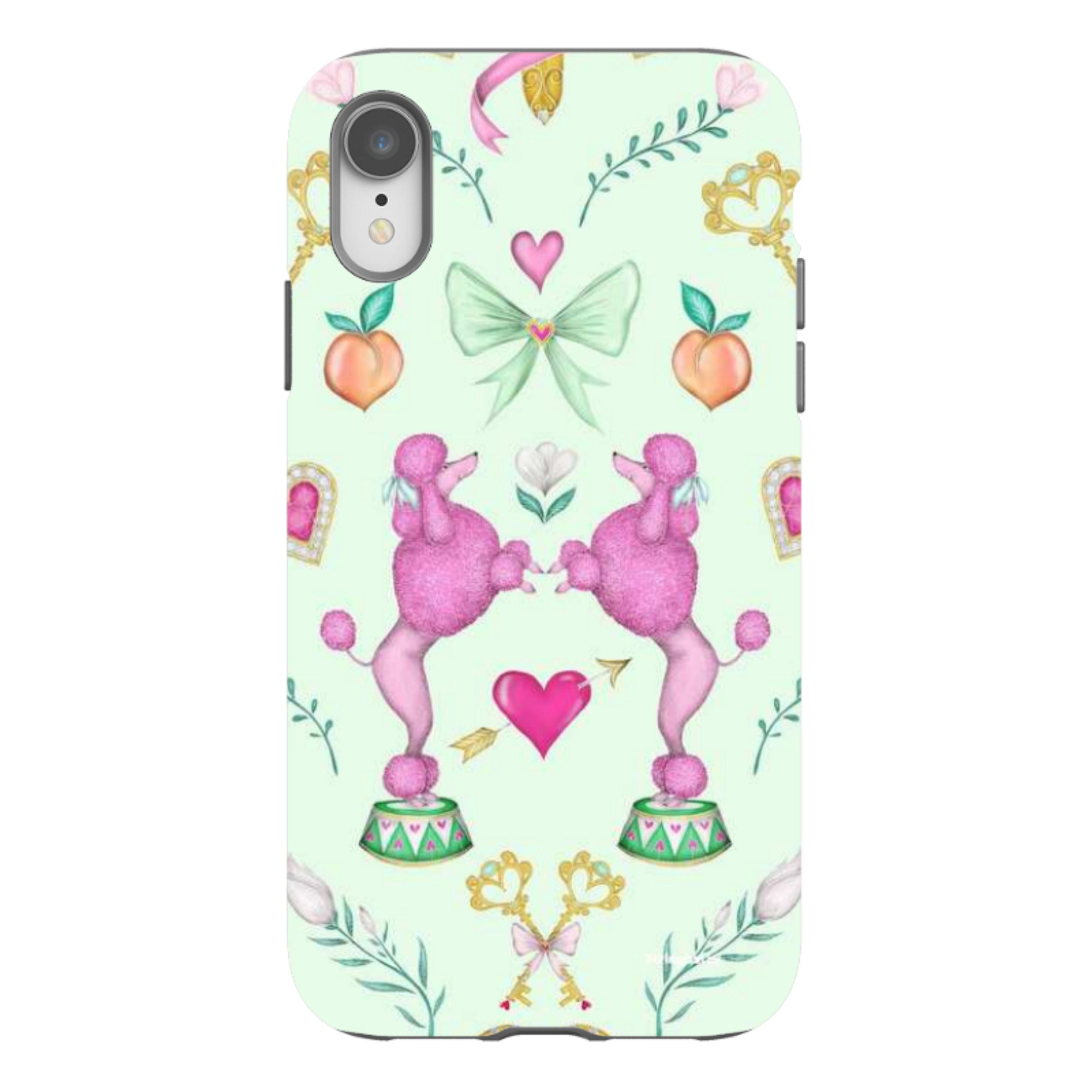 iPhone Tough Case - Pink Poodle Parlour Mint By Catherine Rowe