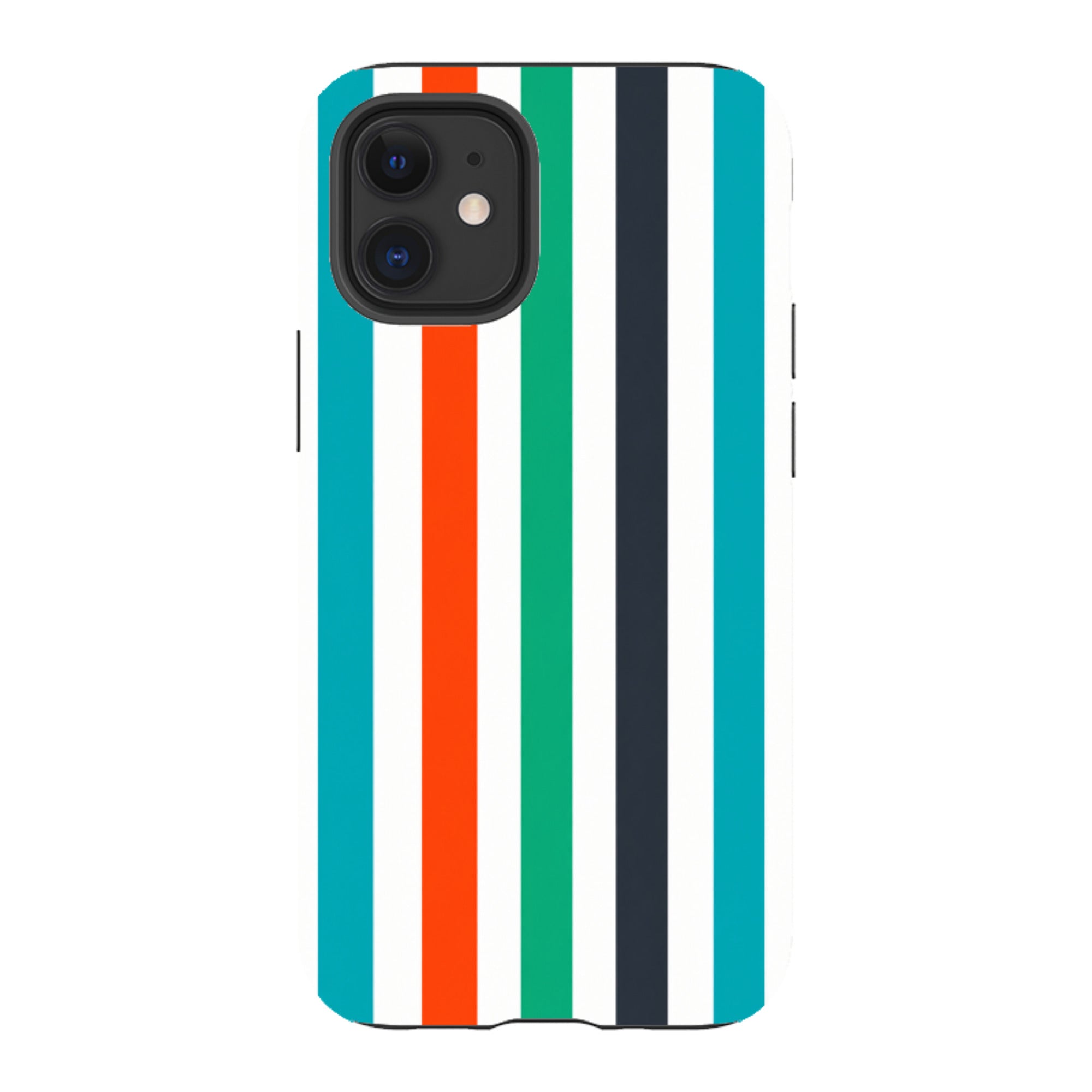 iPhone Tough Case - Orange & Teal Stripe