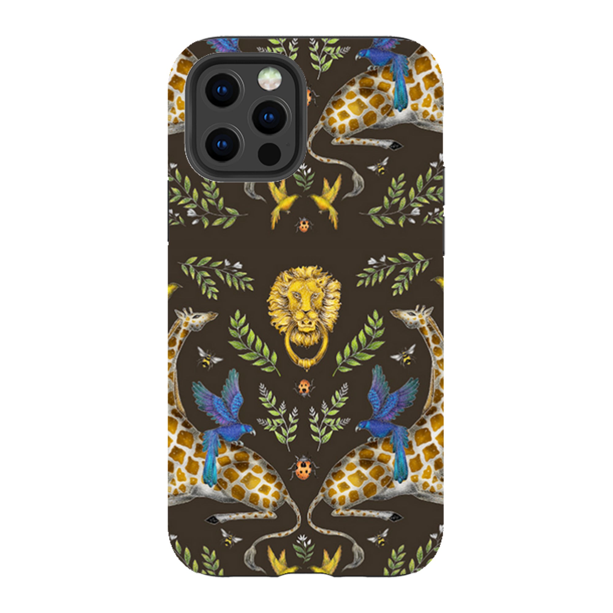 iPhone Tough Case - Giraffes Birds and Lion By Catherine Rowe
