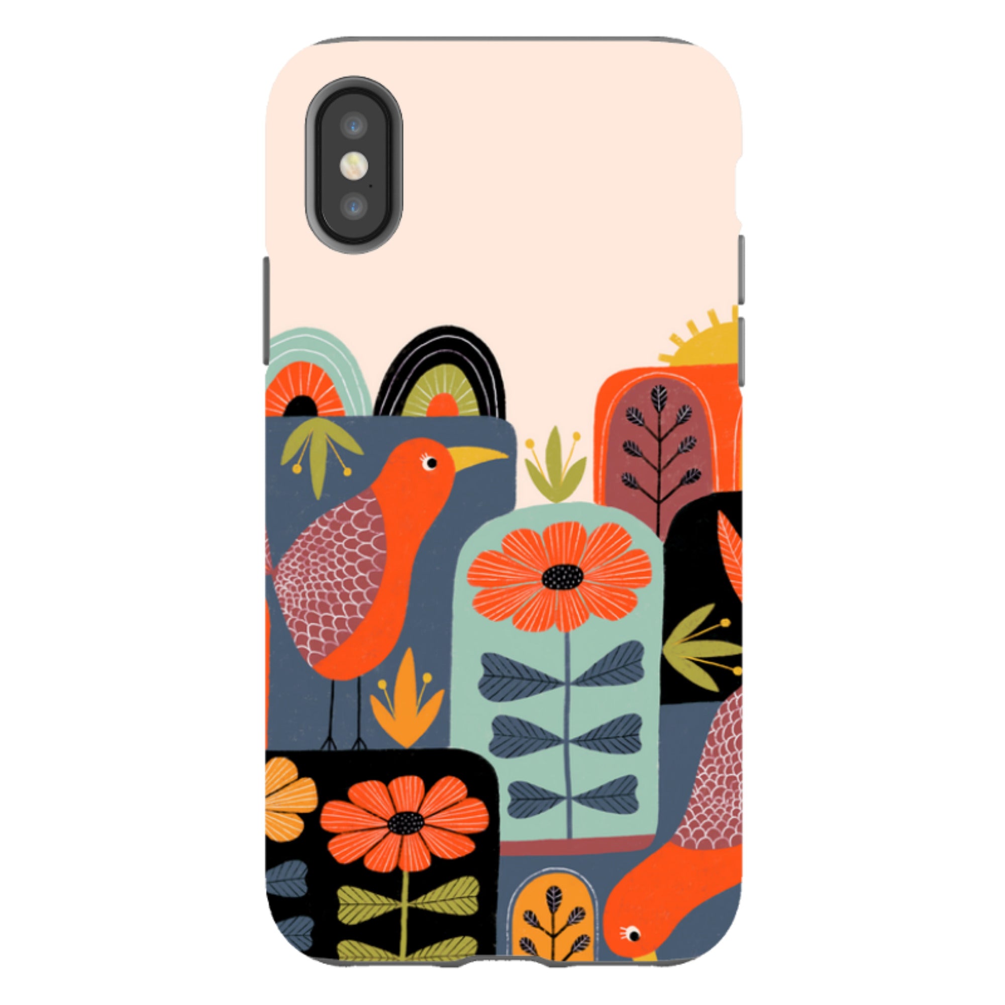 iPhone Tough Case - Folky Birds III By Suzy Taylor