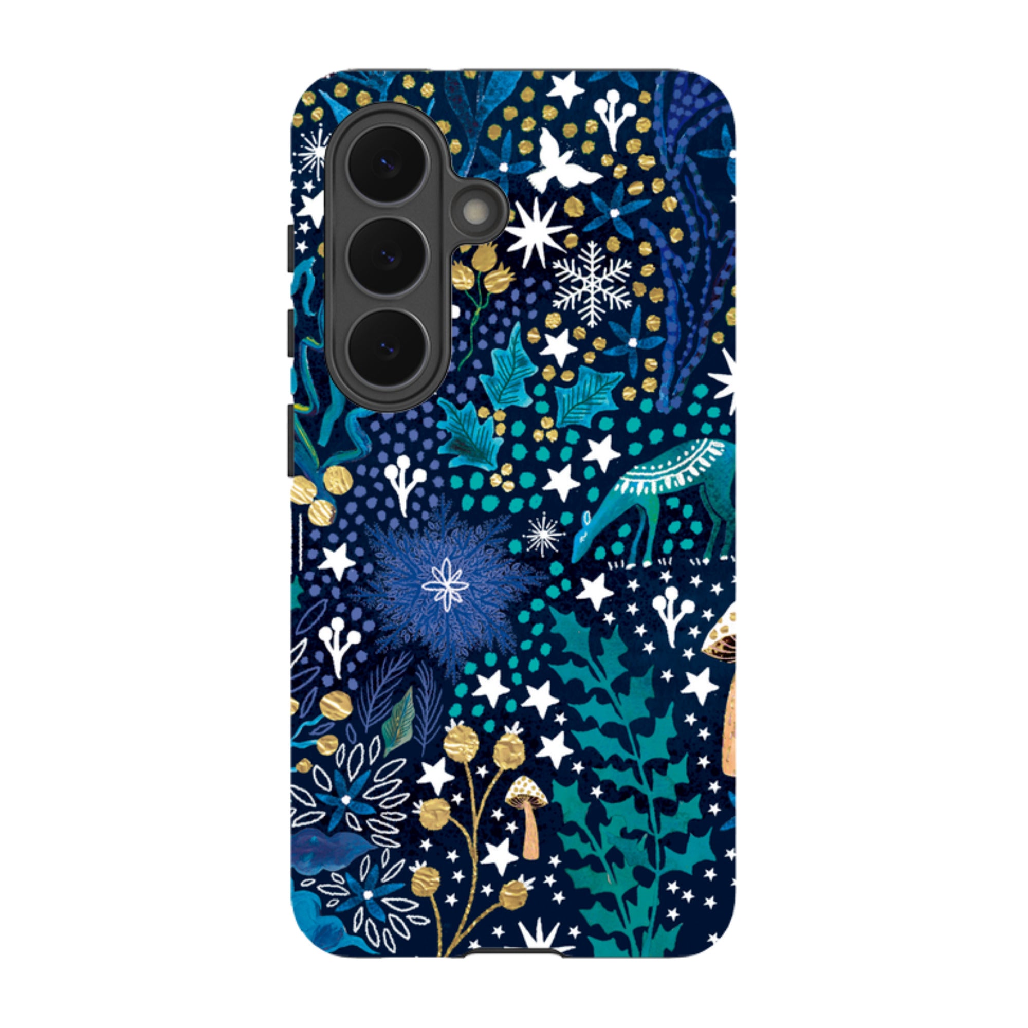 Samsung Tough Case - Winter Flowers Teal By Emma Frances Grant