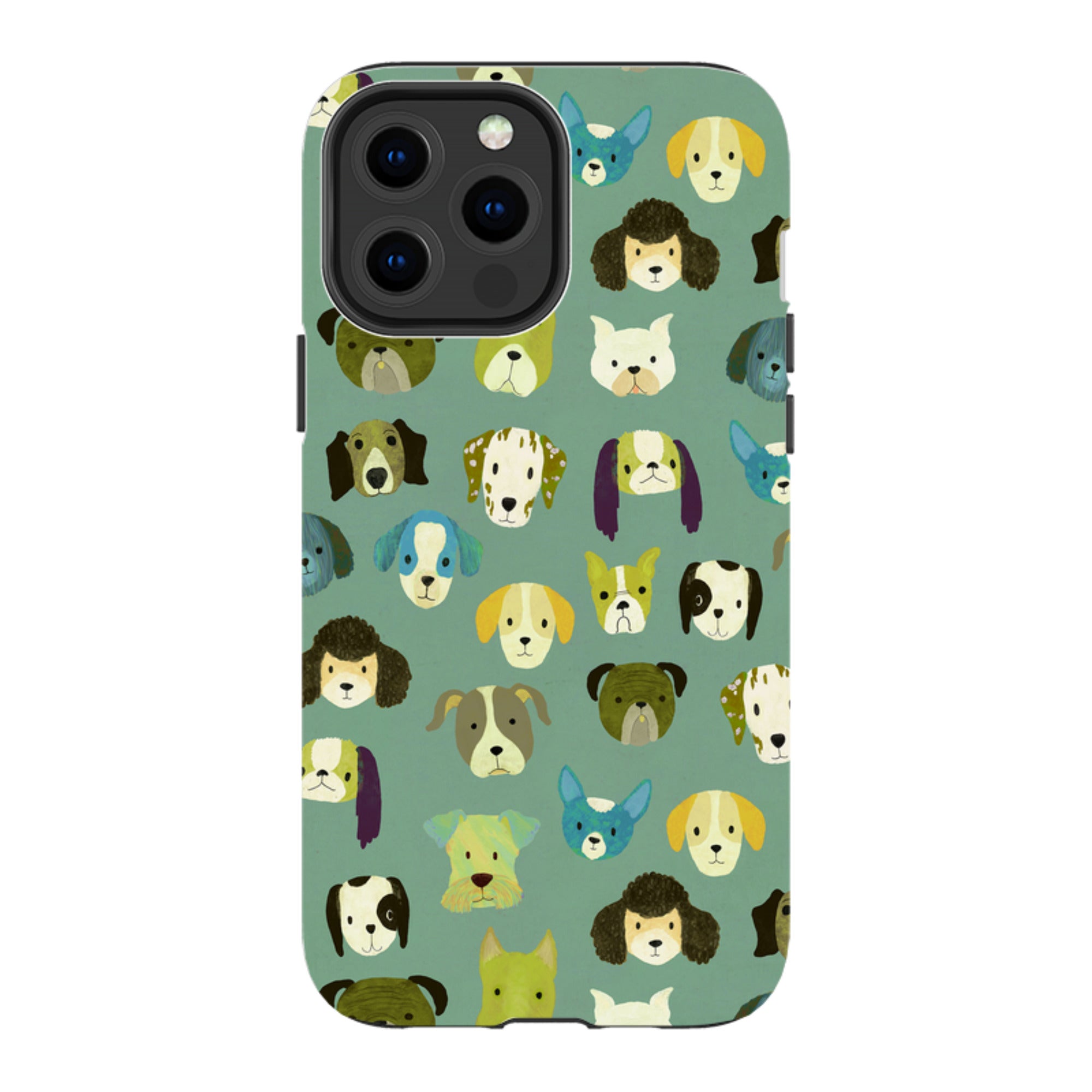 iPhone MagSafe Tough Case -  Dog Heads Green By Katherine Quinn