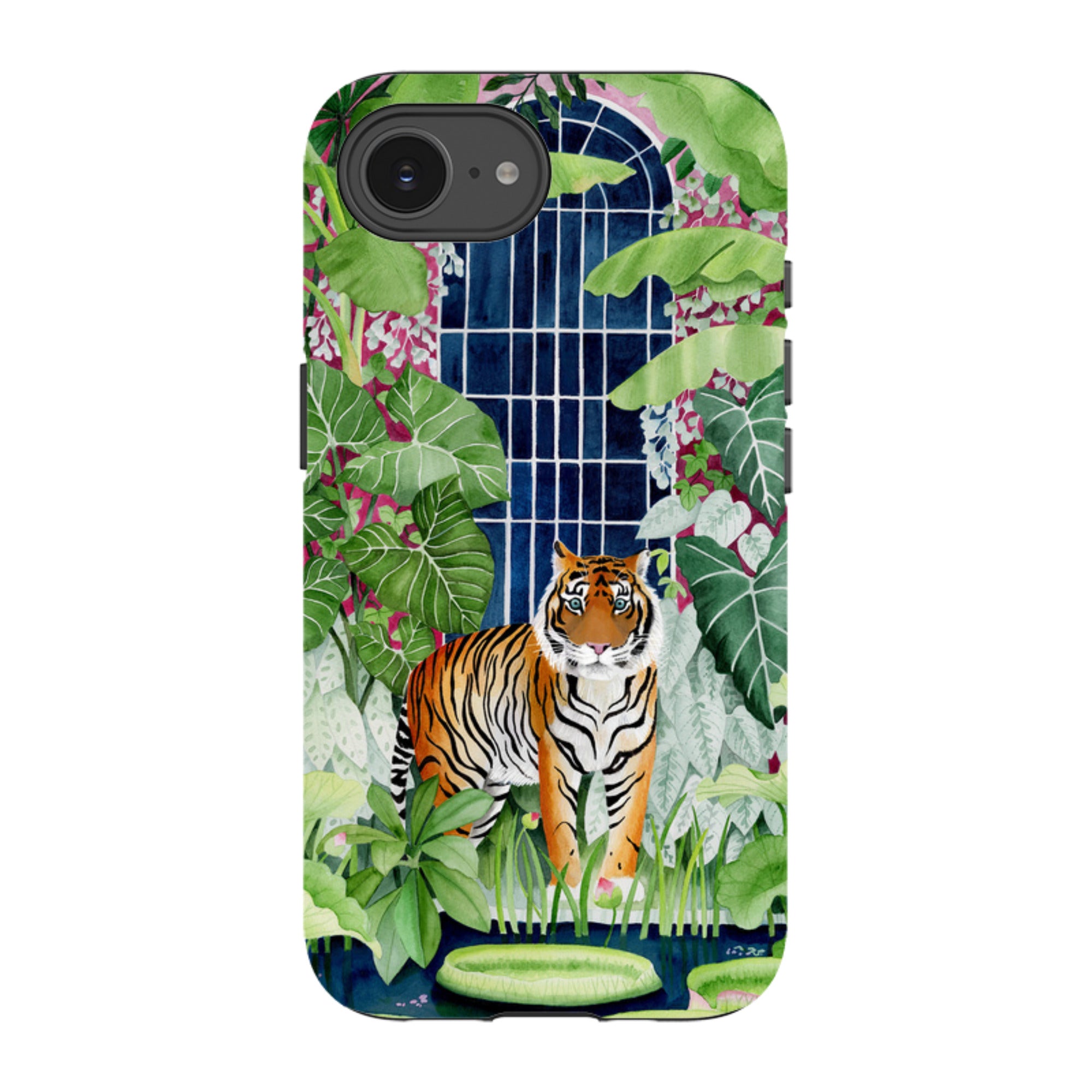 iPhone Tough Case - Green House Tiger By Bex Parkin