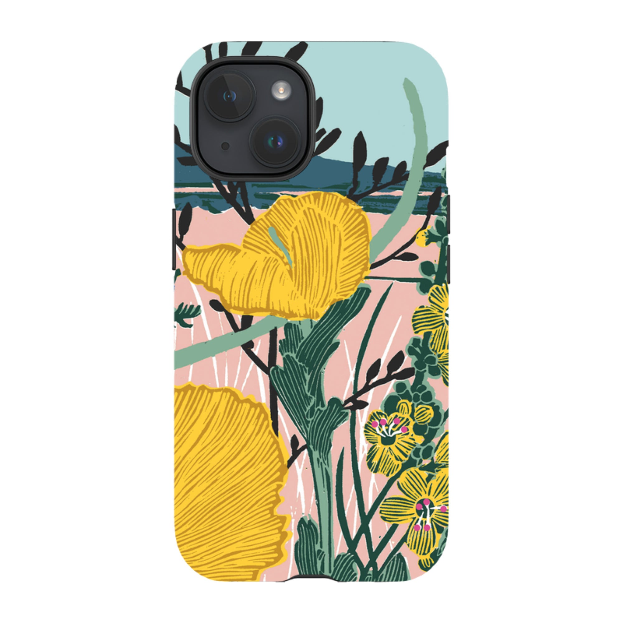iPhone Tough Case - Yellow Poppies By Kate Heiss