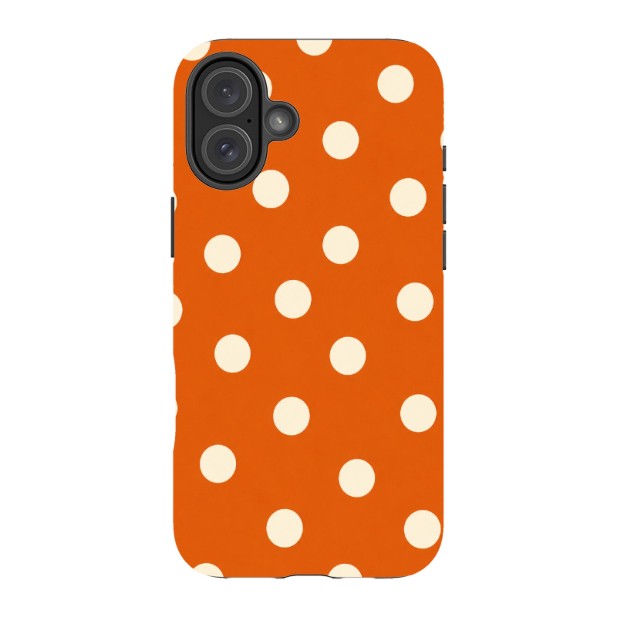 iPhone Tough Case - Orange & Cream Polka Dot