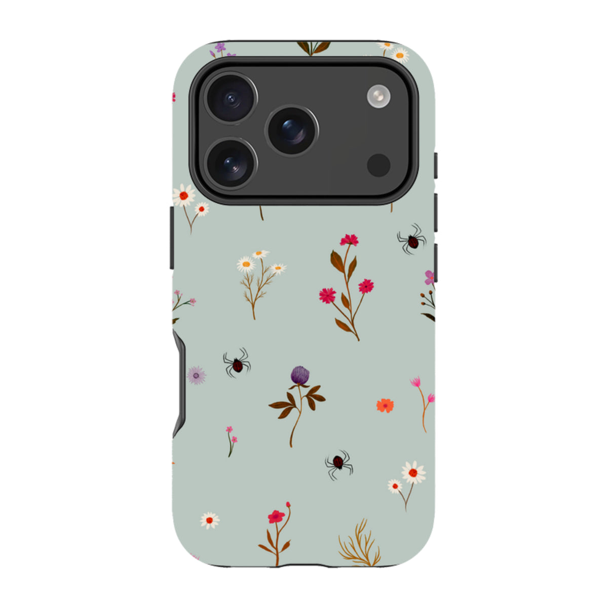 iPhone Tough Case - Florals and Spiders - Dusty Gourd By Katherine Quinn