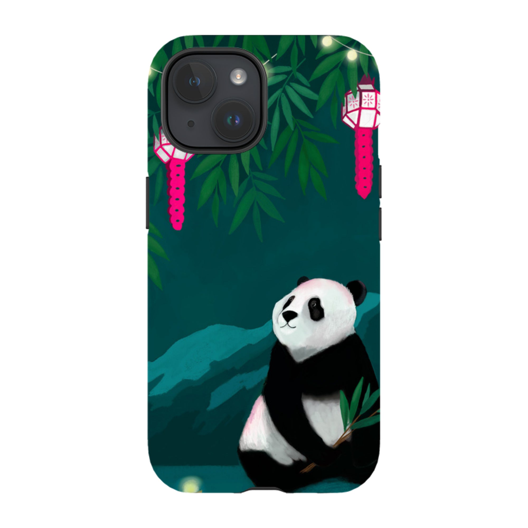 iPhone Tough Case - Panda And Lanterns By Bex Parkin