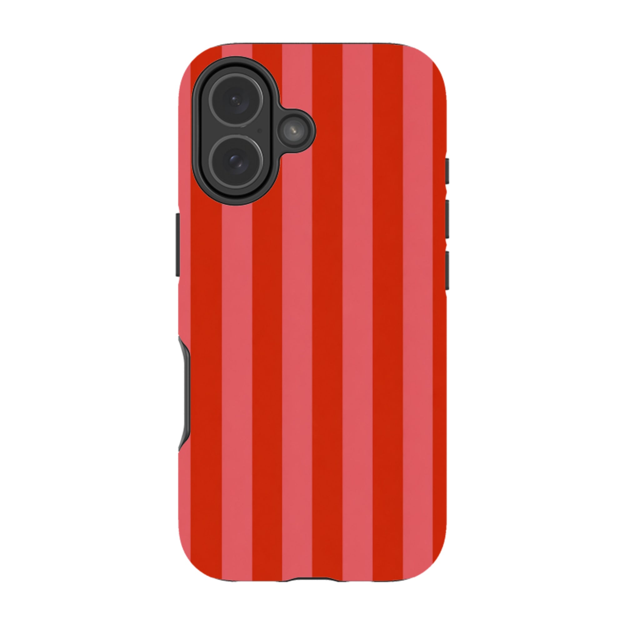 iPhone Tough Case - Cherry Red & Pink Stripe