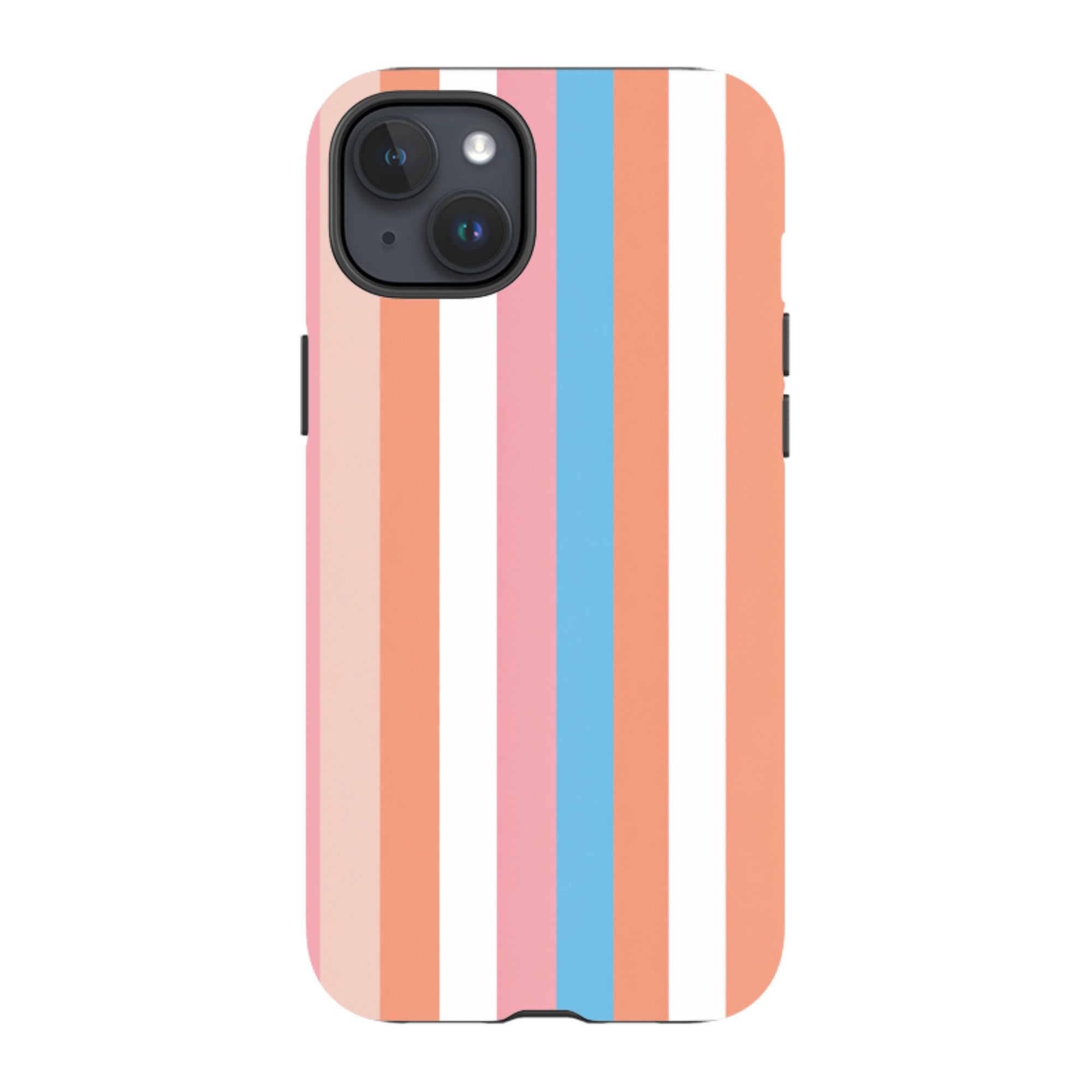 iPhone Tough Case - Coral Pink Stripe