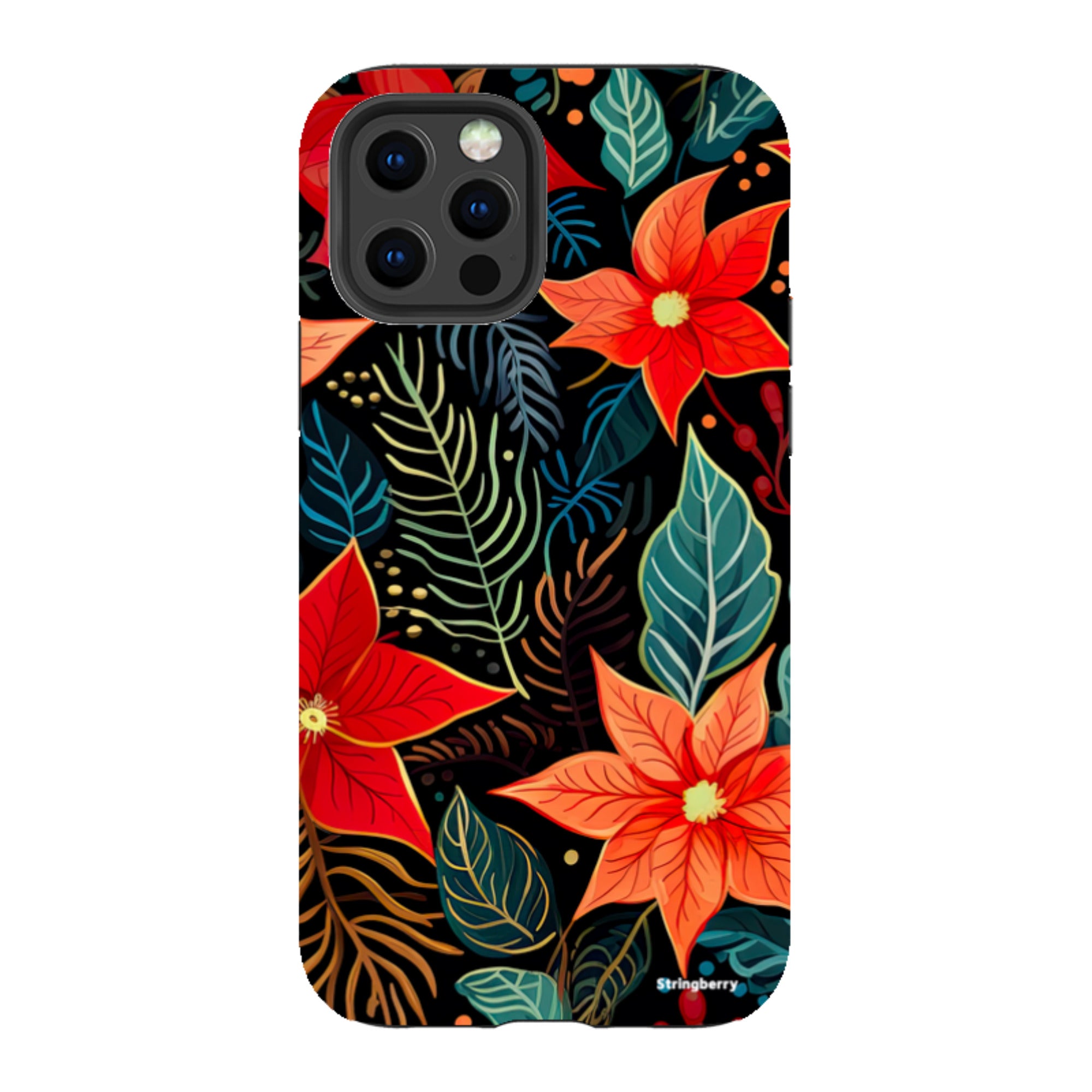 iPhone Tough Case - Red Winter Floral