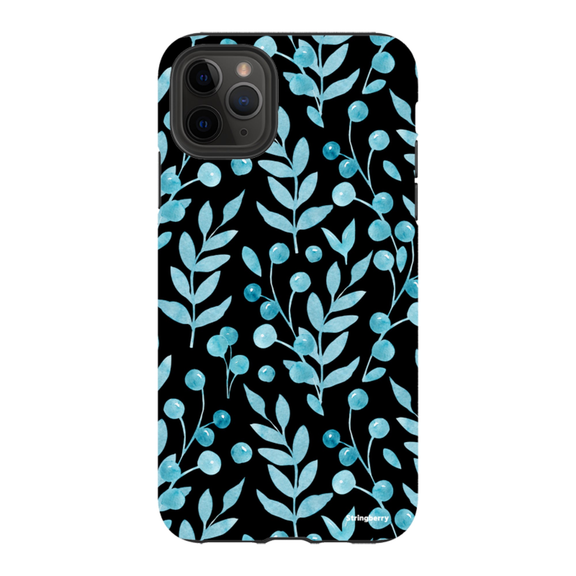 iPhone Tough Case - Blue Xmas Florals