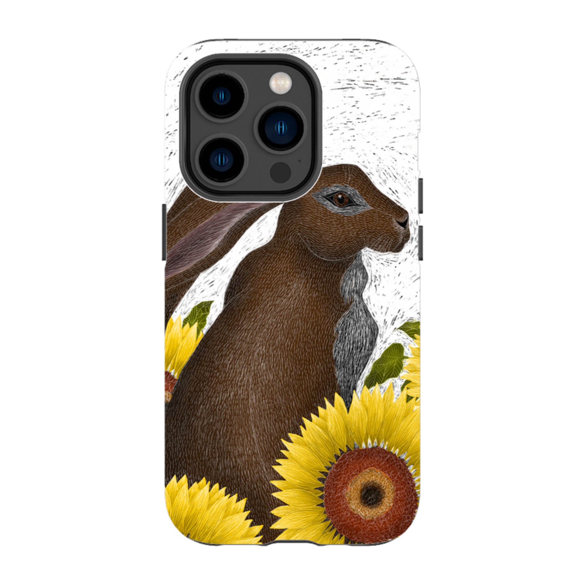 iPhone MagSafe Tough Case - Hare With Sunflowers By Catherine Rowe