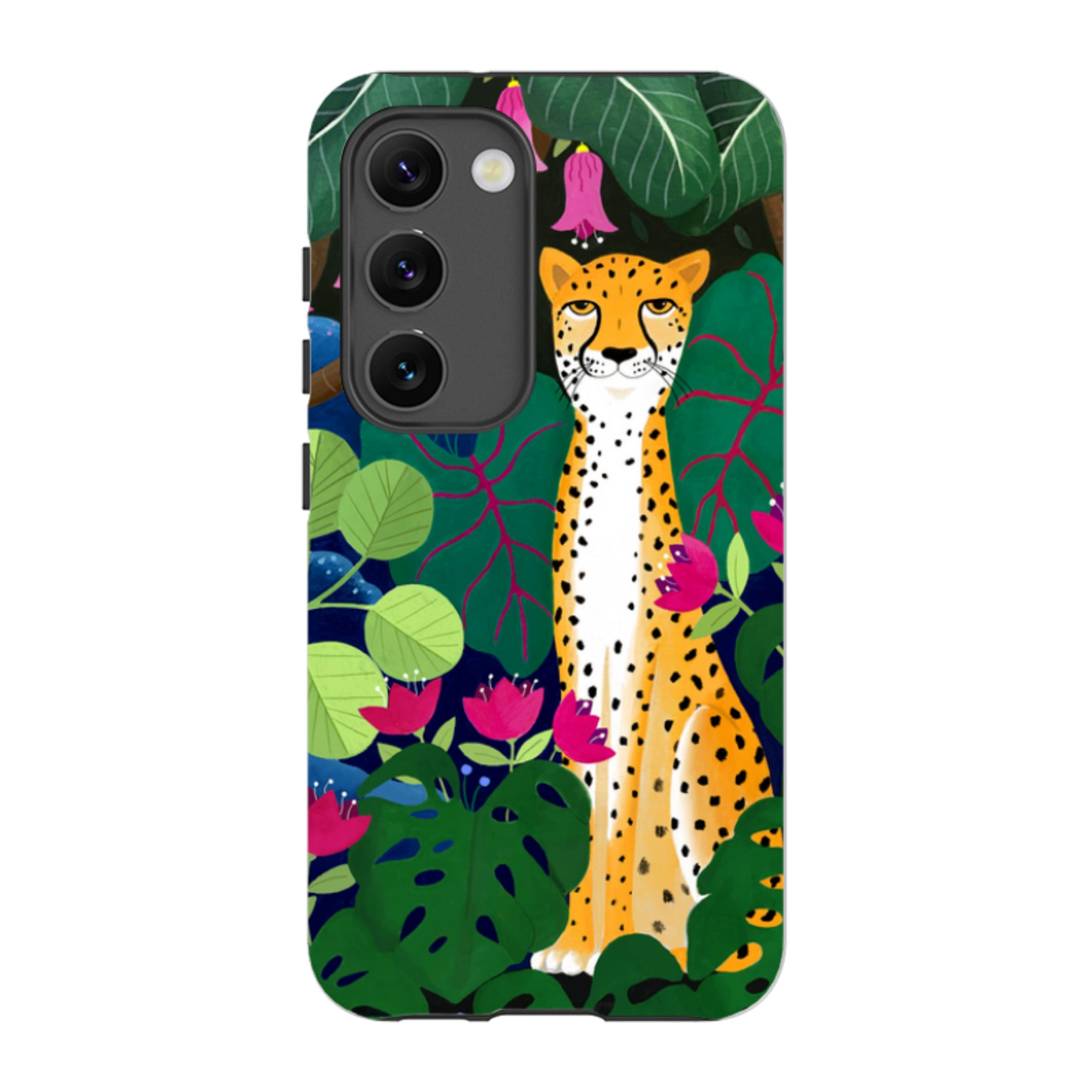 Samsung Tough Case - Cheetah And Monstera By Bex Parkin