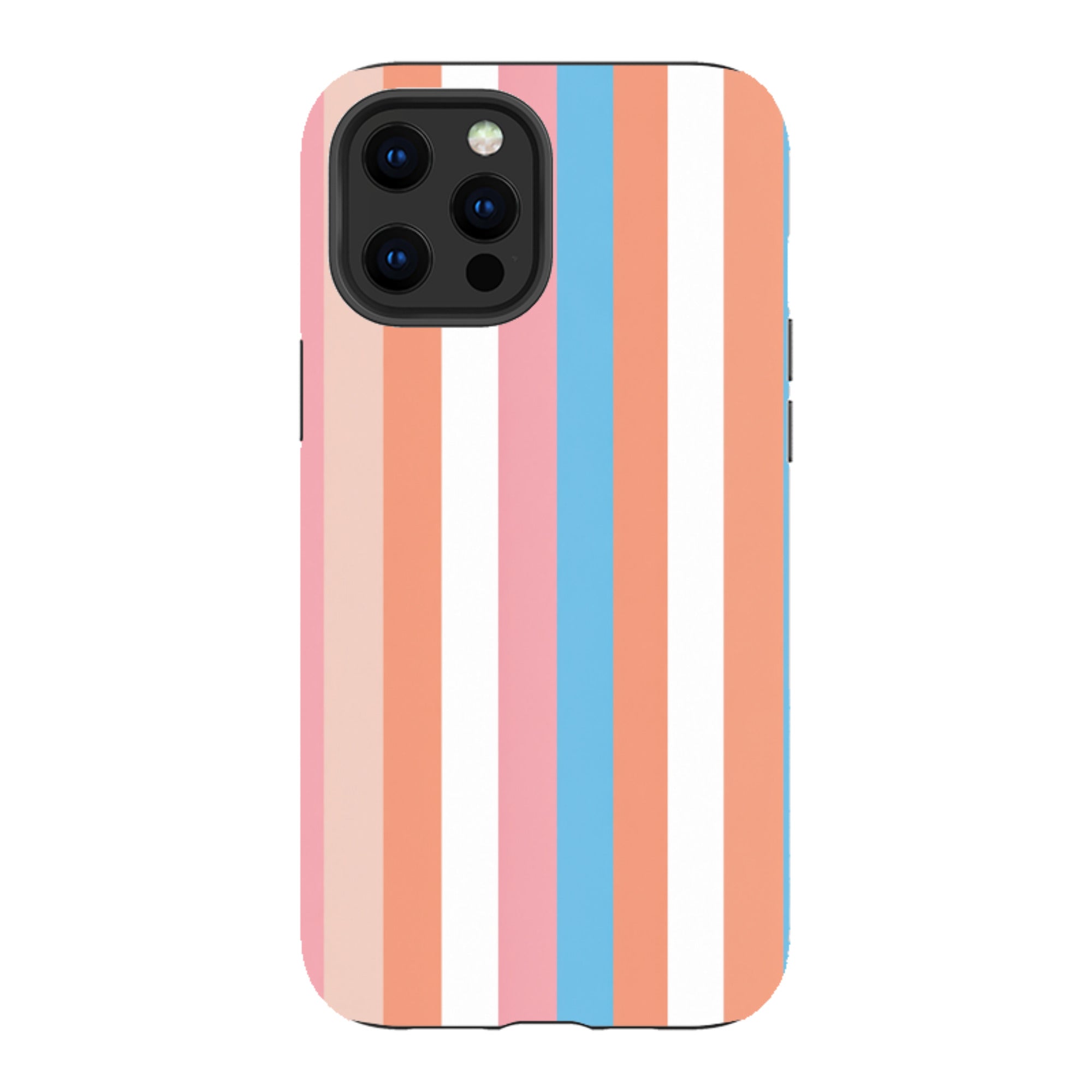 iPhone Tough Case - Coral Pink Stripe