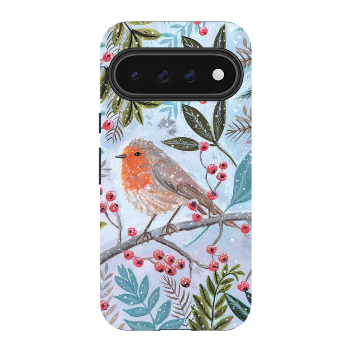 Google Tough Case - Robin With Berries By Mary Stubberfield