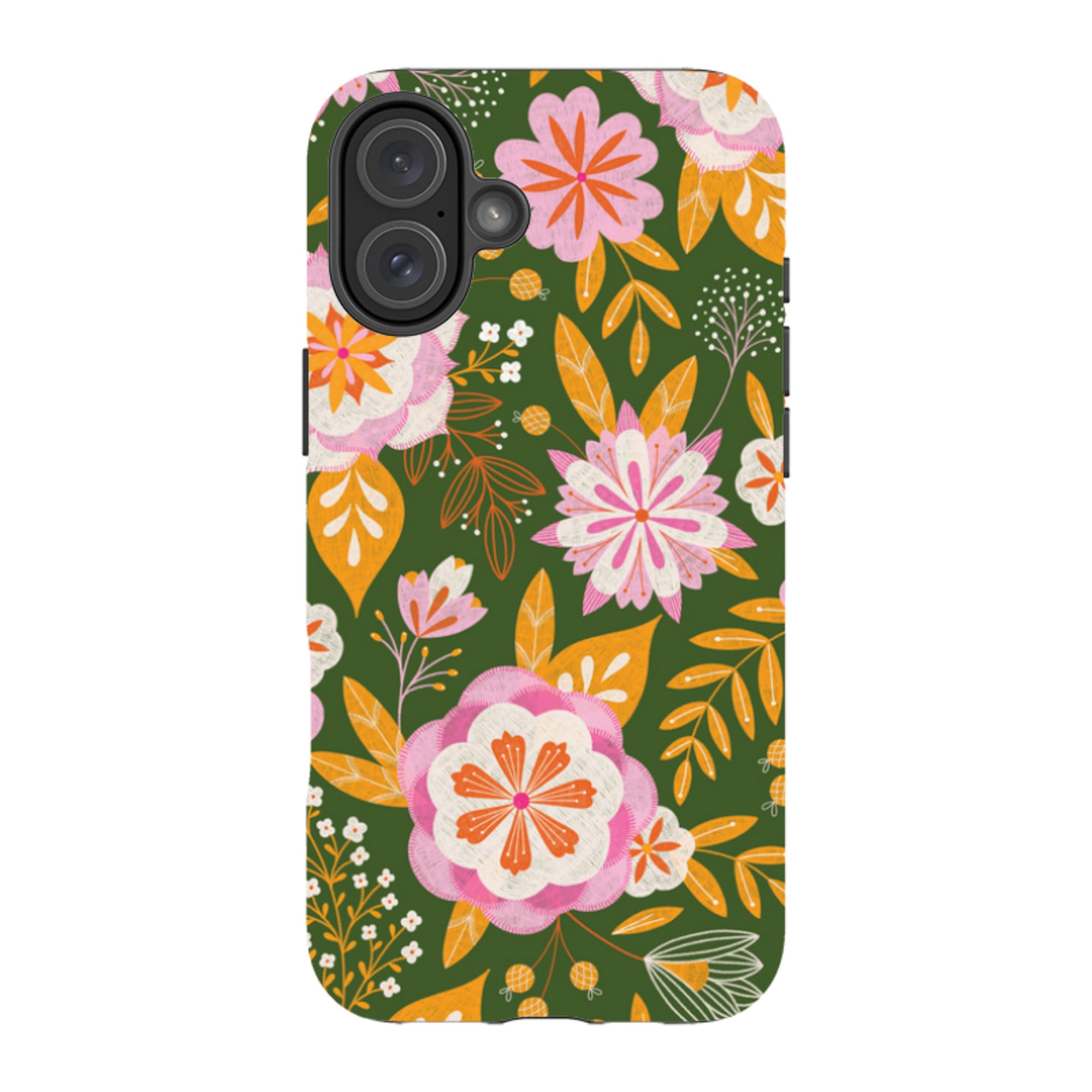 iPhone Tough Case - Big Bold Blooms Green By Jenny Zemanek