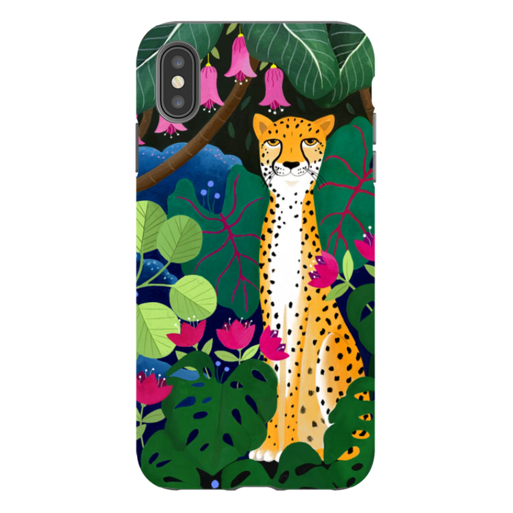 iPhone Tough Case - Cheetah And Monstera By Bex Parkin