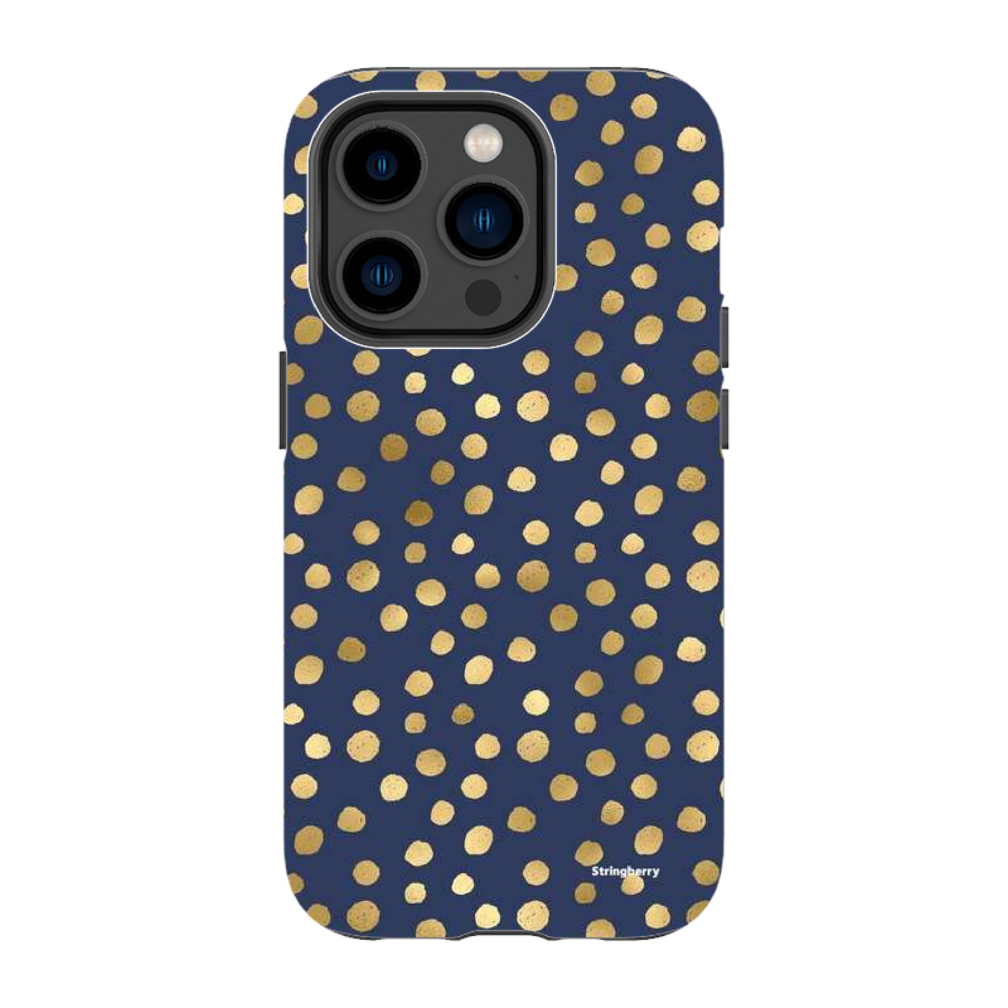 iPhone Tough Case - Navy Polka