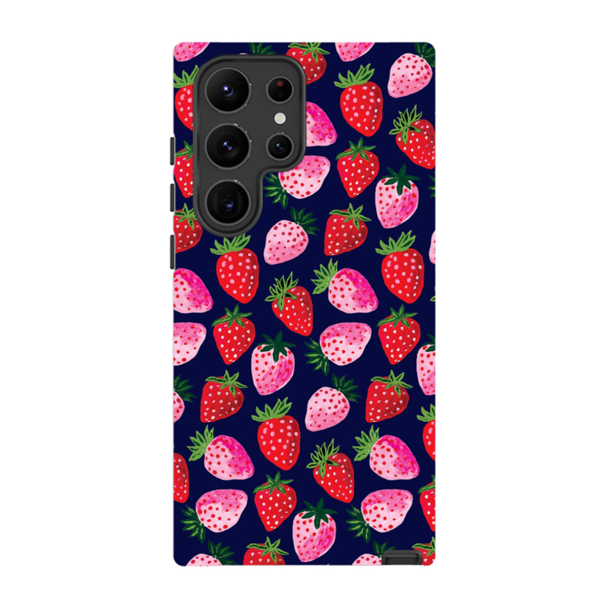Samsung Tough  Case - Strawberry Scatter Navy By Emma Frances Grant