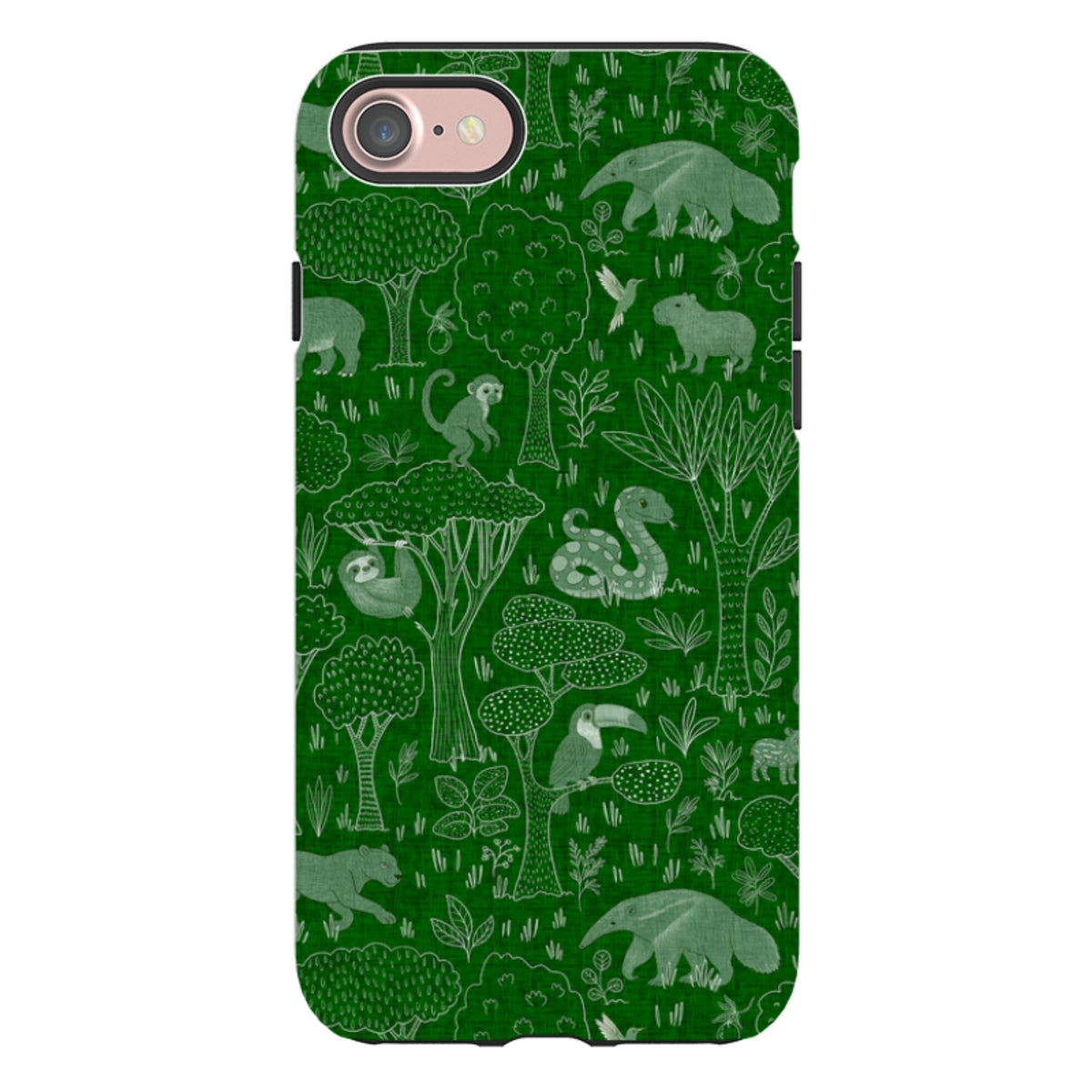iPhone Tough Case - Tropical Jungle Animals green By Katherine Quinn