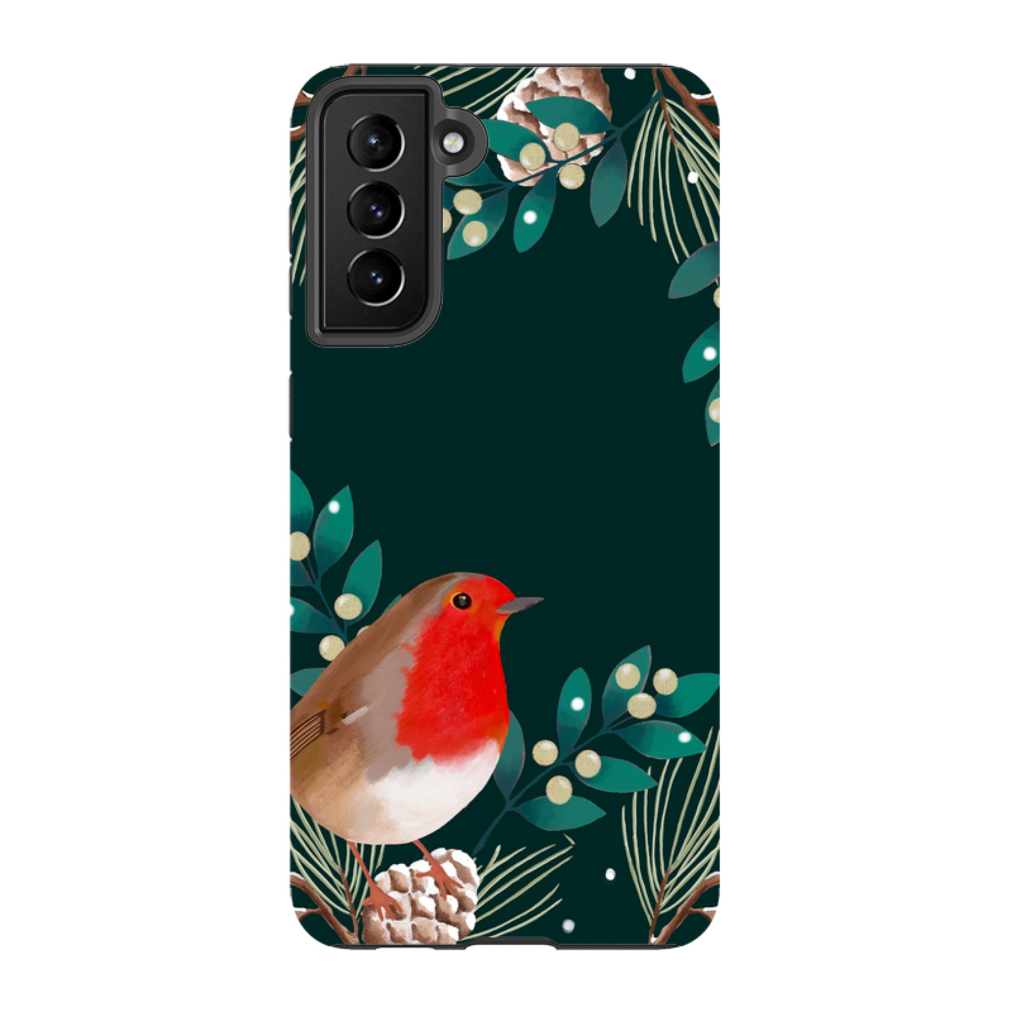 Samsung Tough Case - Robin Pine Cones By Bex Parkin