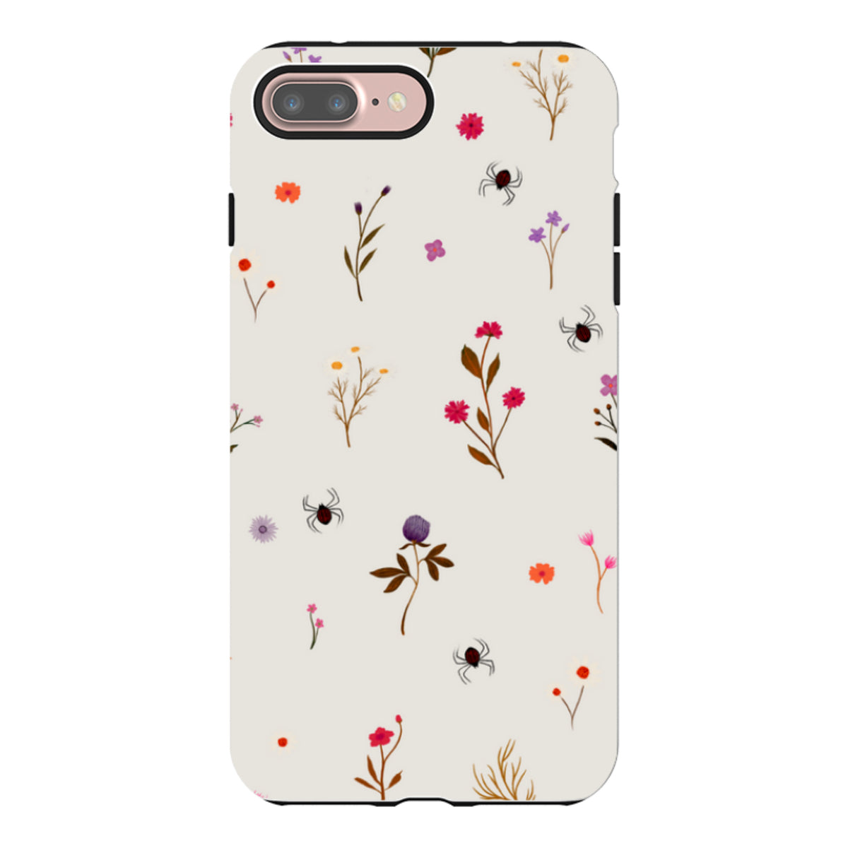 iPhone Tough Case - Florals and Spiders - Stone By Katherine Quinn
