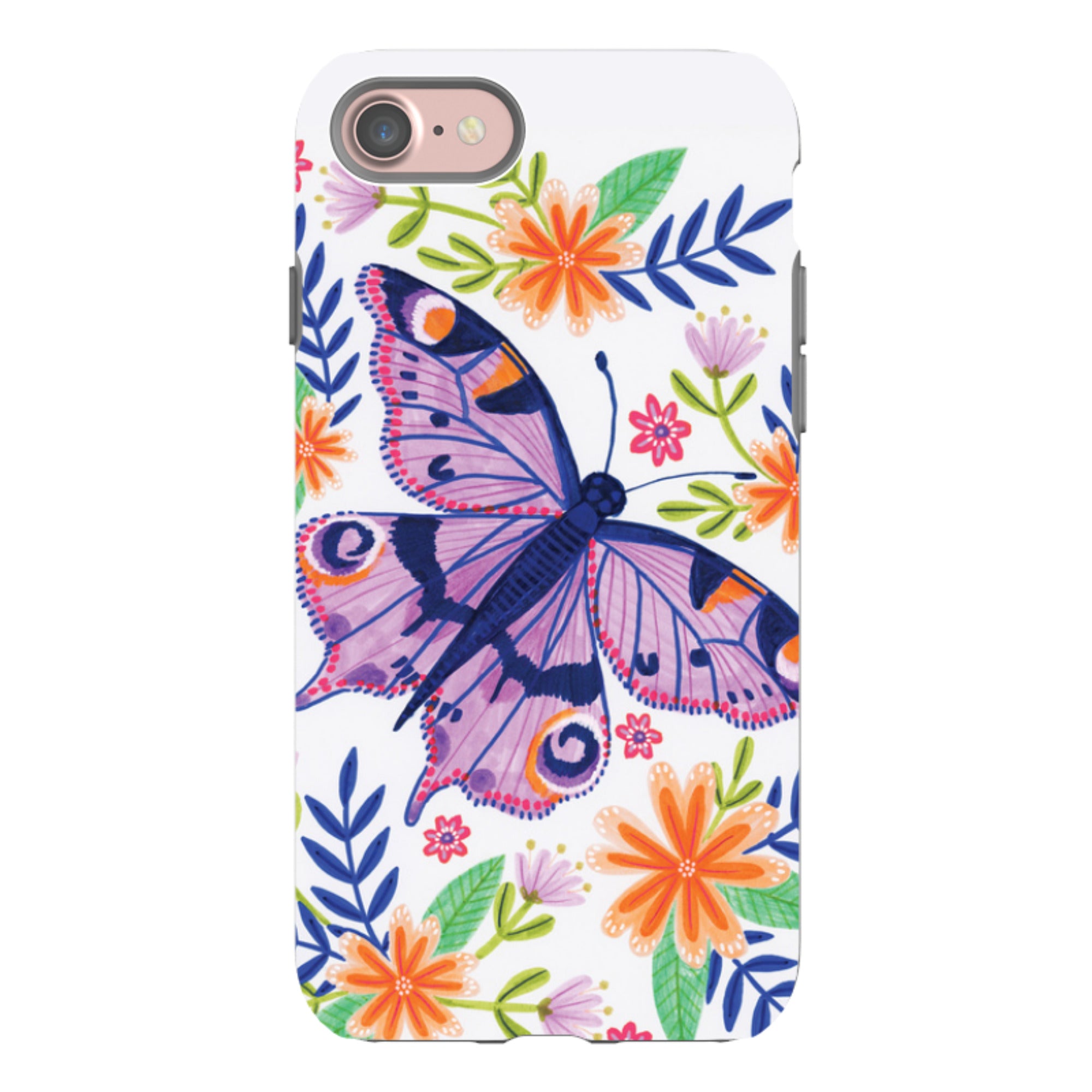 iPhone Tough Case - Floral Lilac Butterfly By Lee Foster Wilson