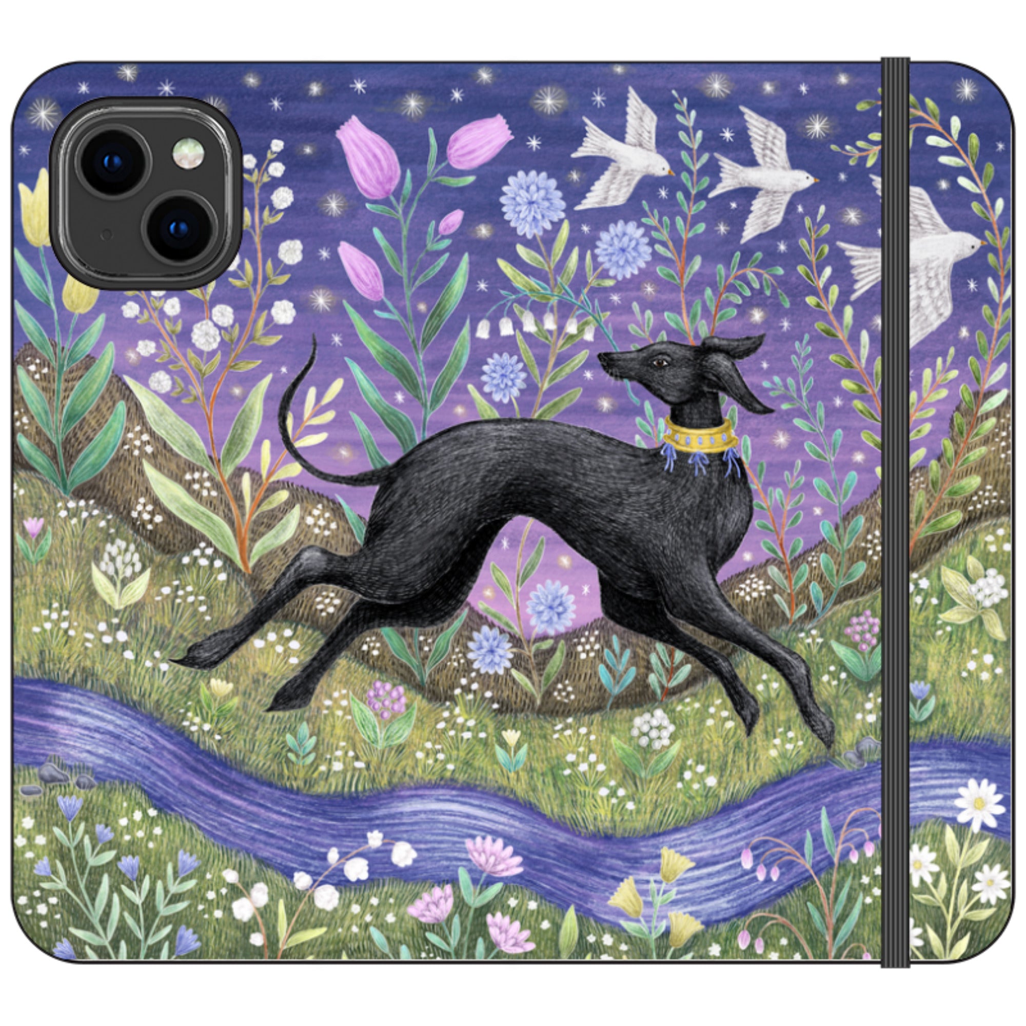 Meadow Hound Wallet Case By Catherine Rowe