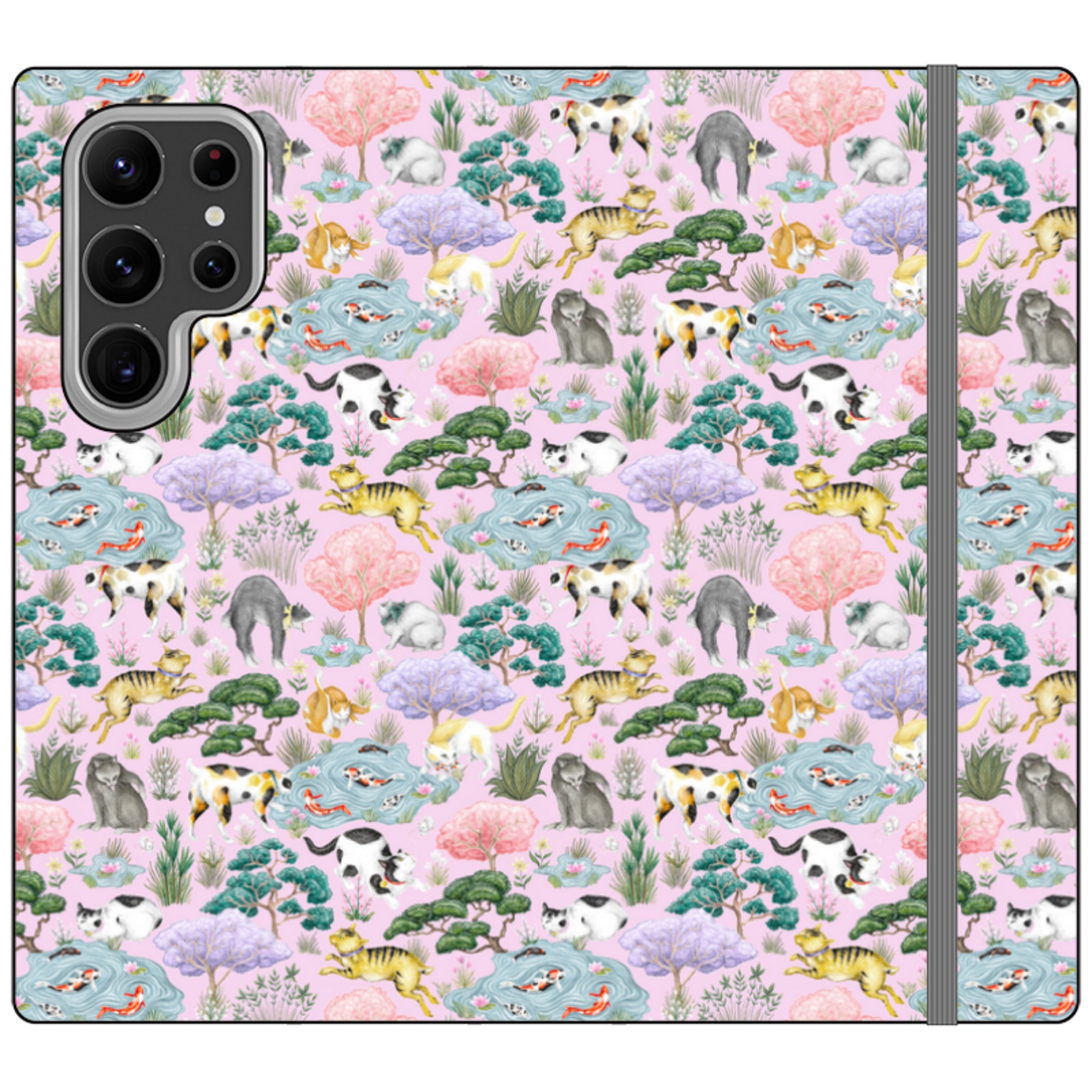 Cat Garden Wallet Case By Catherine Rowe