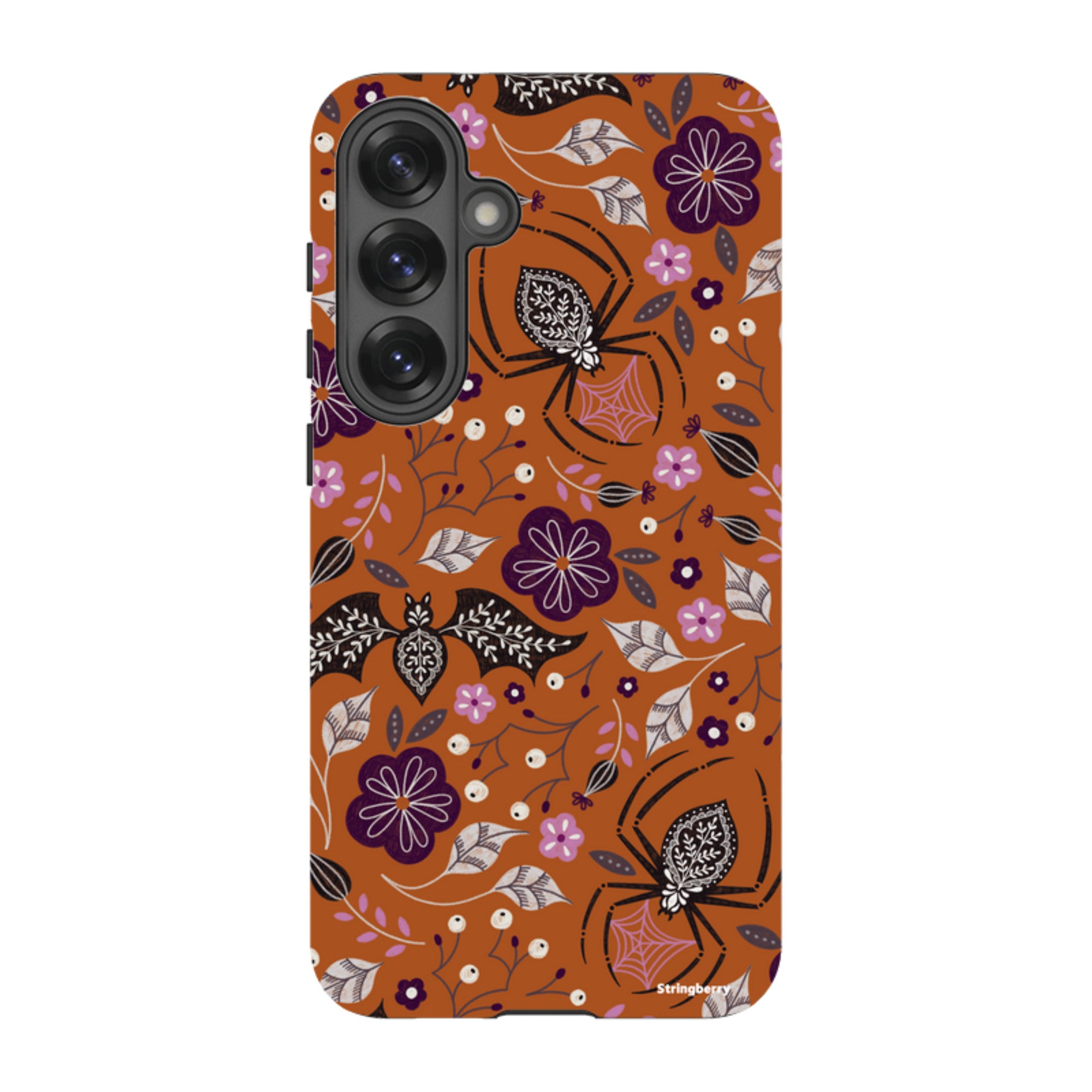 Samsung Tough Case - SpiderBat Pattern Orange By Jenny Zemanek