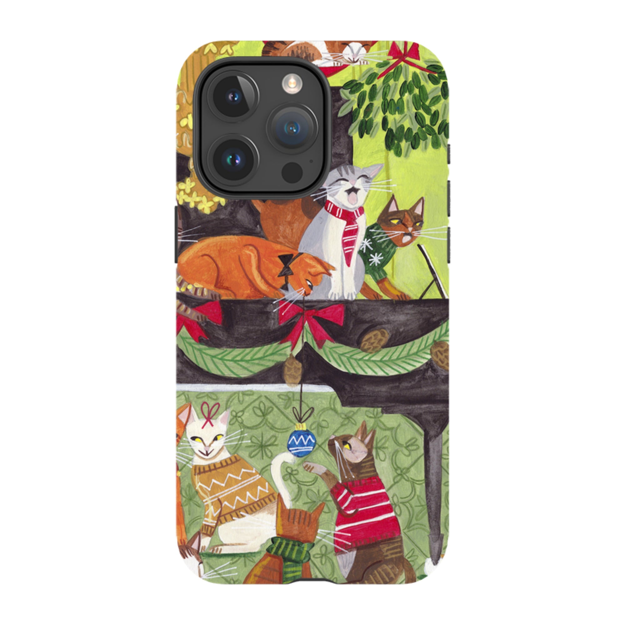 iPhone MagSafe Tough Case - Christmas Cats II By Caroline Bonne Muller