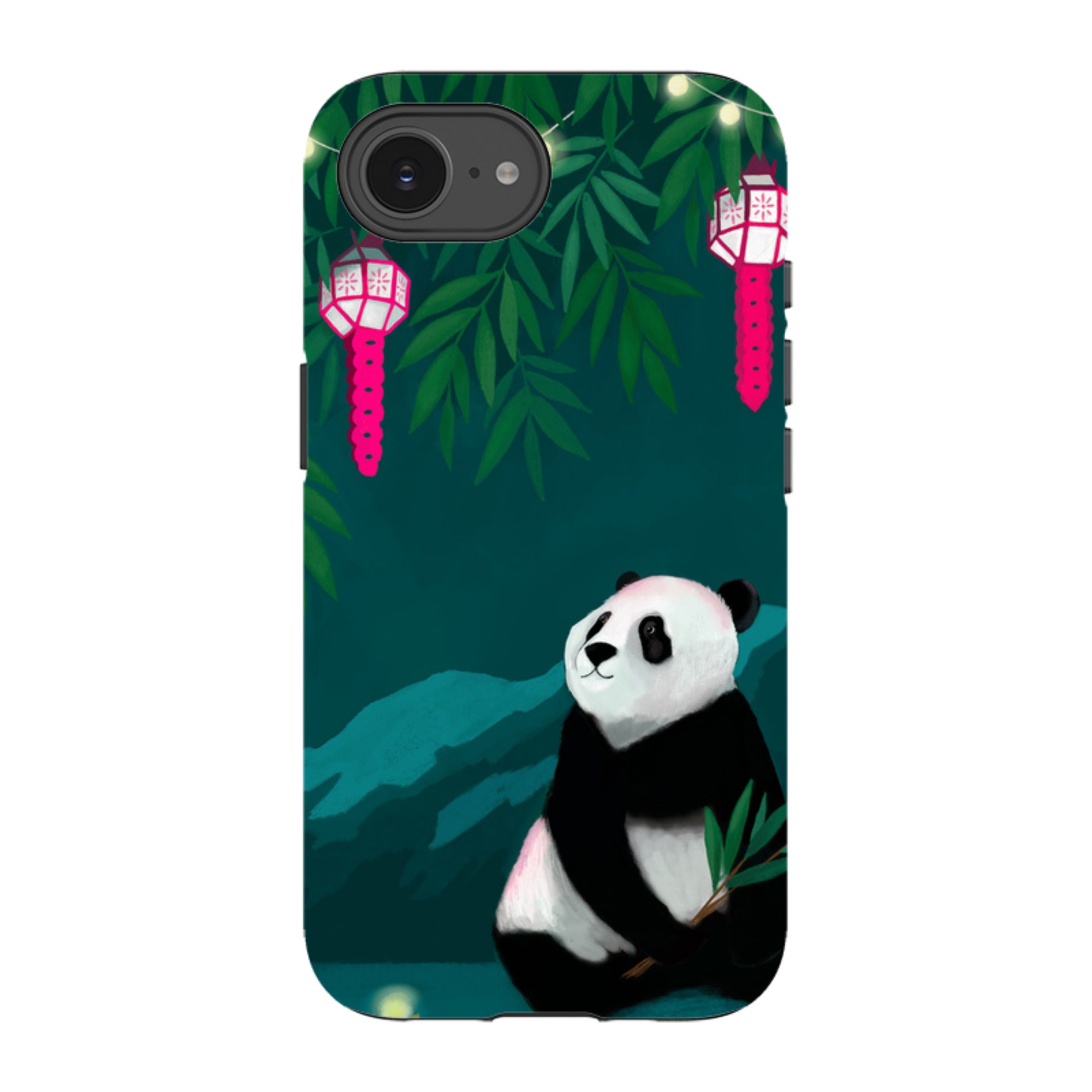 iPhone Tough Case - Panda And Lanterns By Bex Parkin