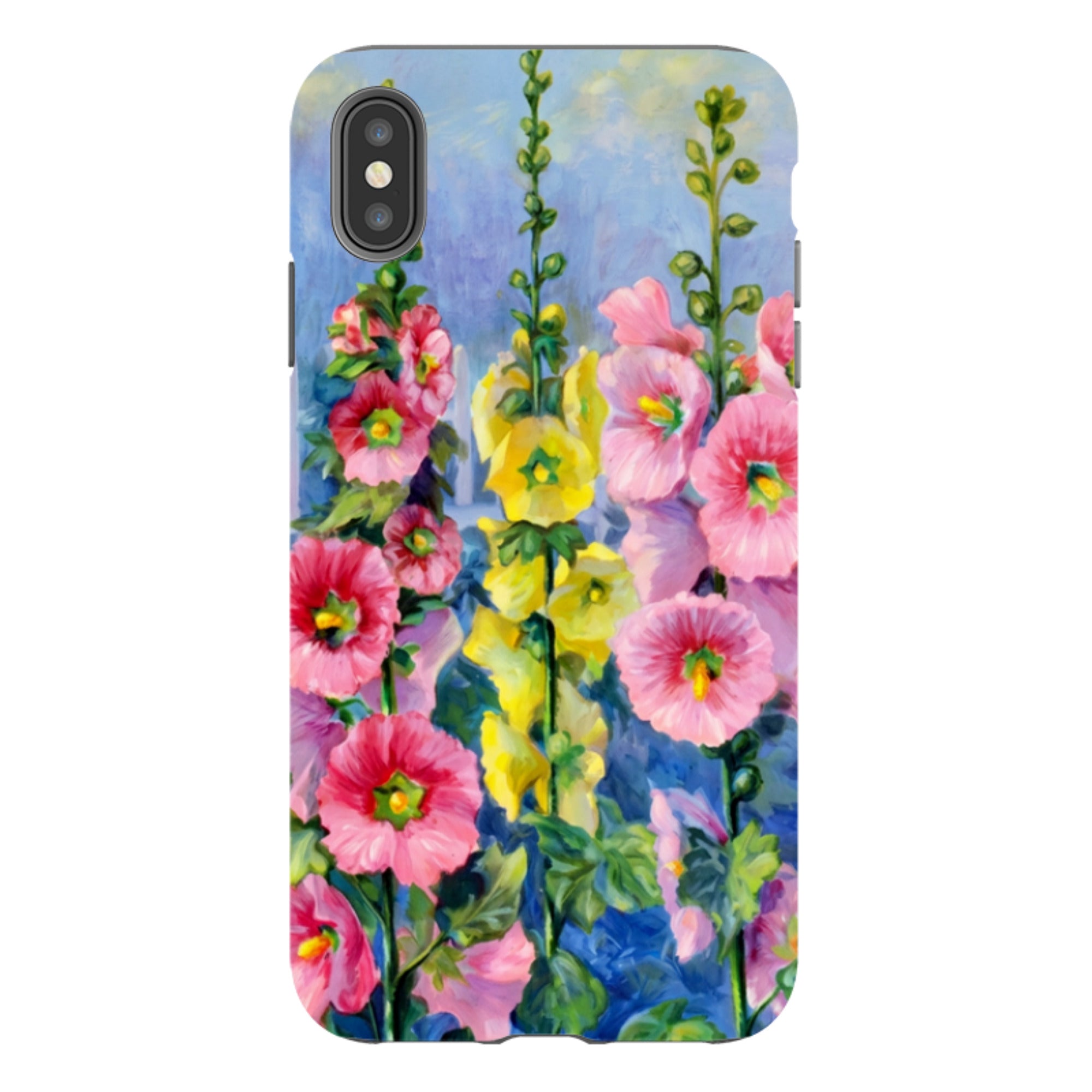 iPhone Tough Case - Hollyhock Garden