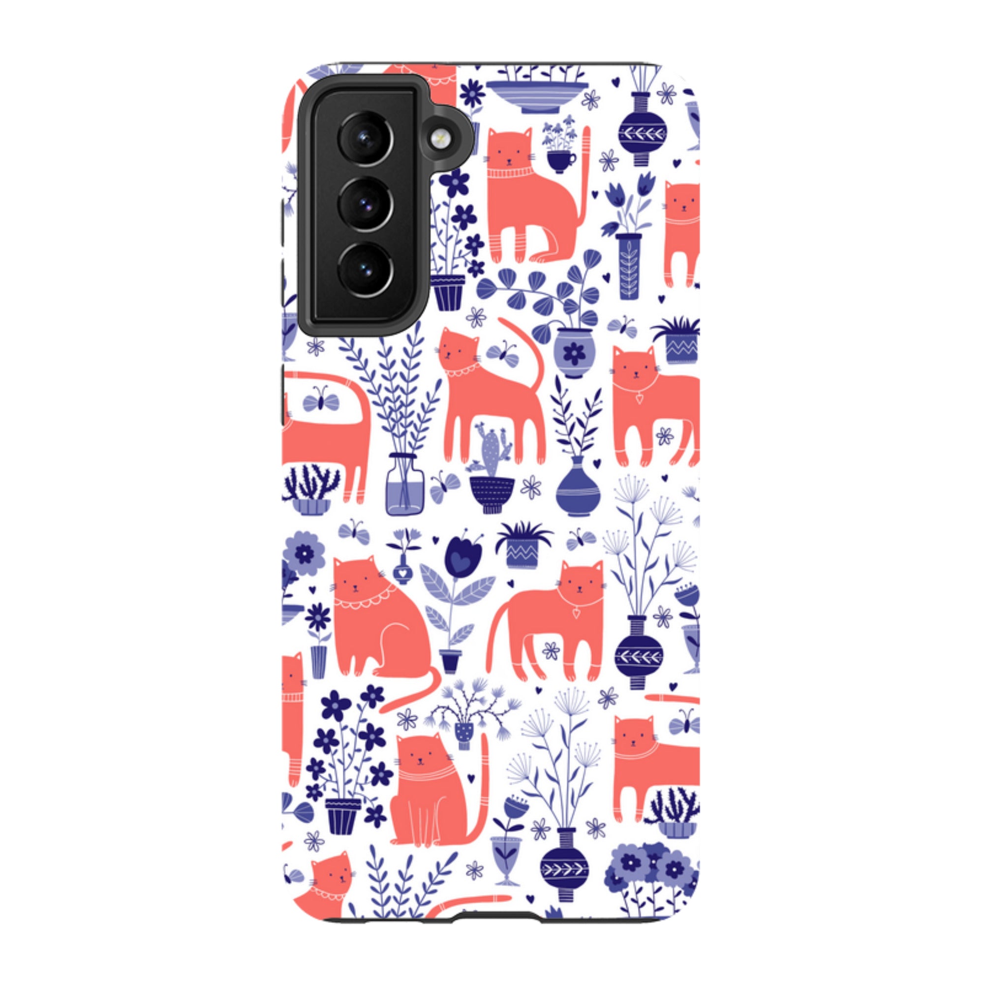 Samsung Tough Case - Coral Cats By Suzy Taylor