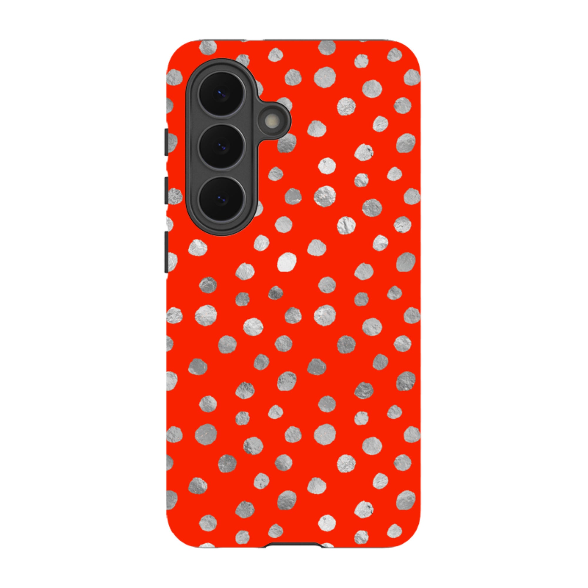 Samsung Tough Case - Red and Silver Dots