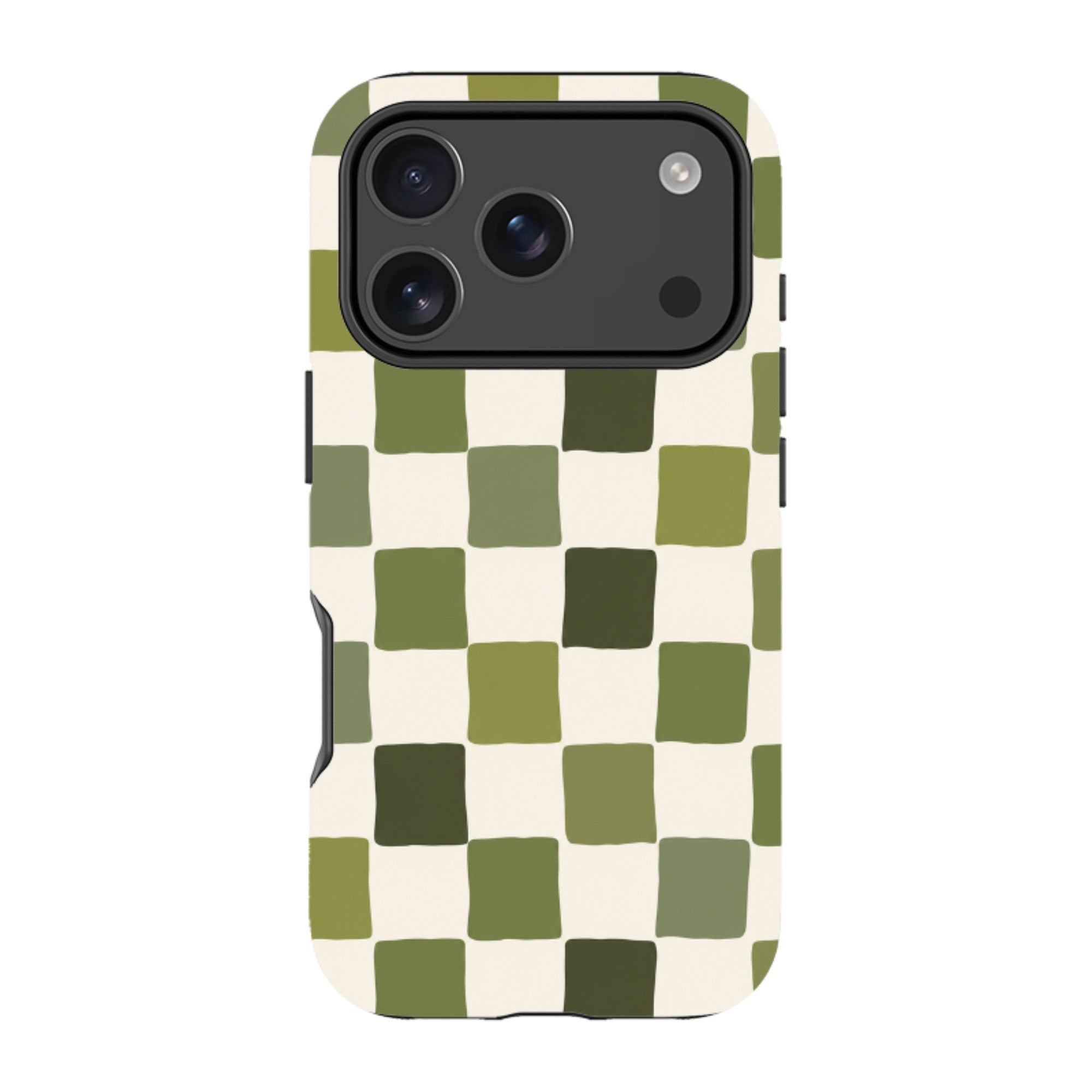 iPhone Tough Case - Green Checkerboard