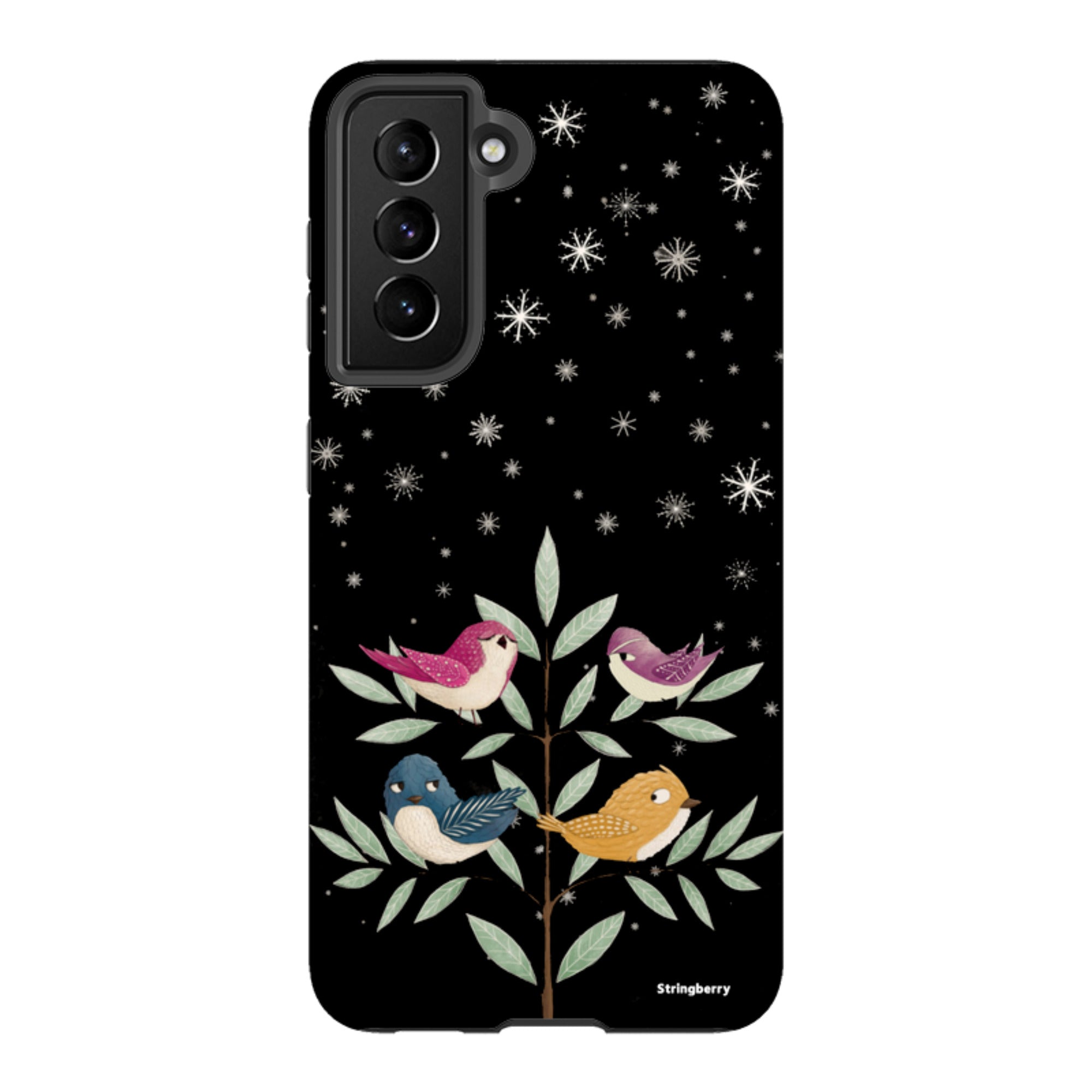 Samsung Tough Case - Garden Birds Black By Maja Lindberg