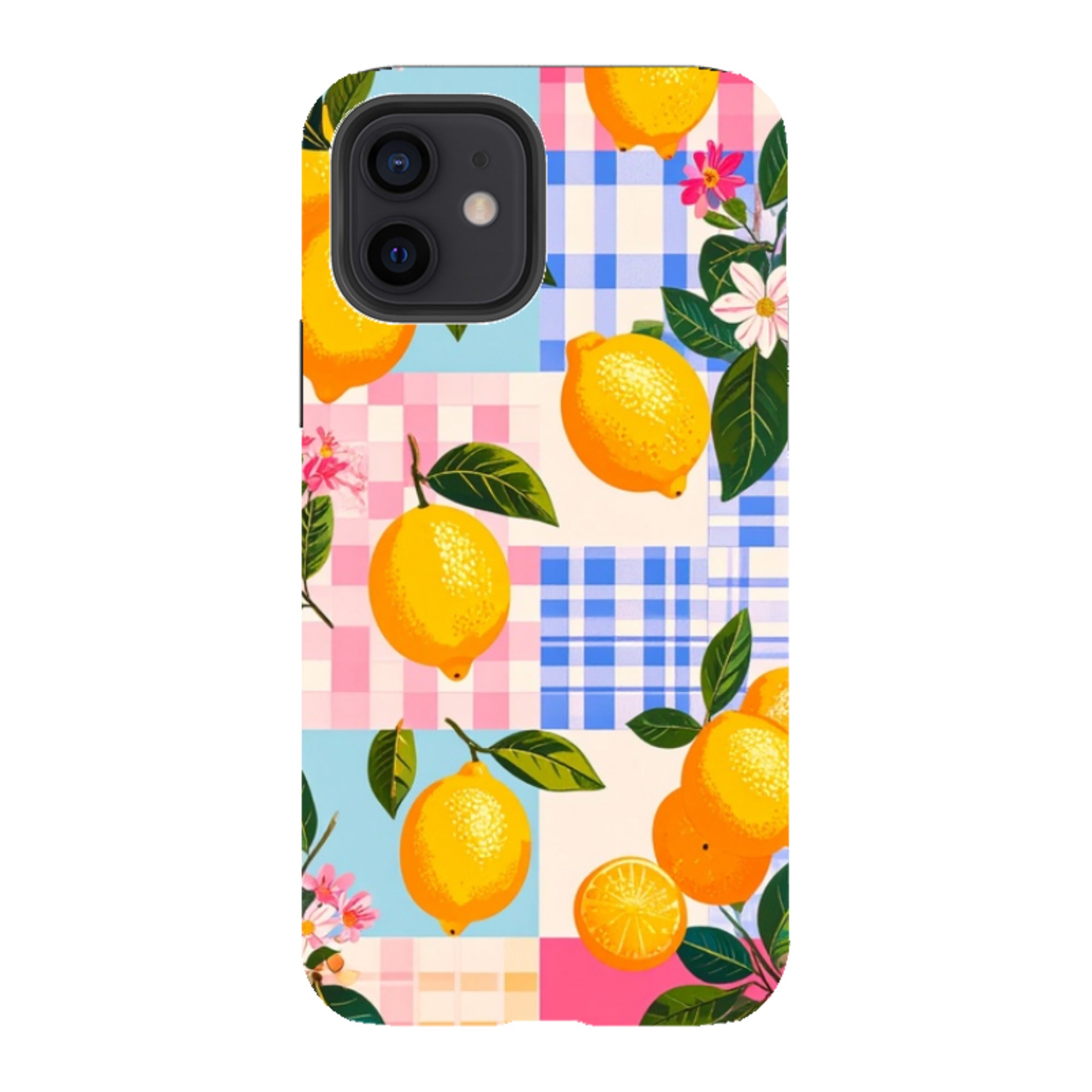 iPhone Tough Case - Lemons and Checks