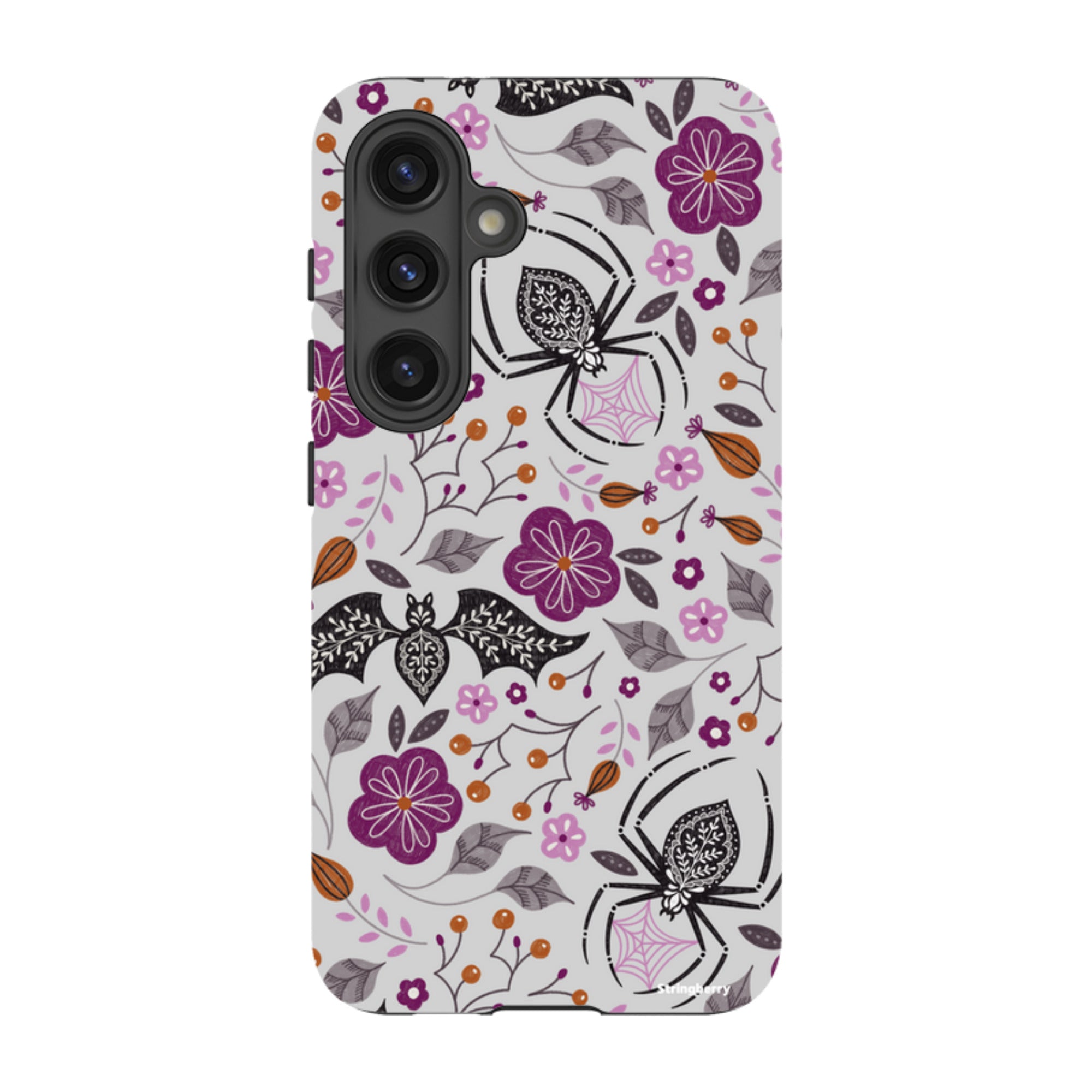 Samsung Tough Case - SpiderBat Pattern Grey By Jenny Zemanek