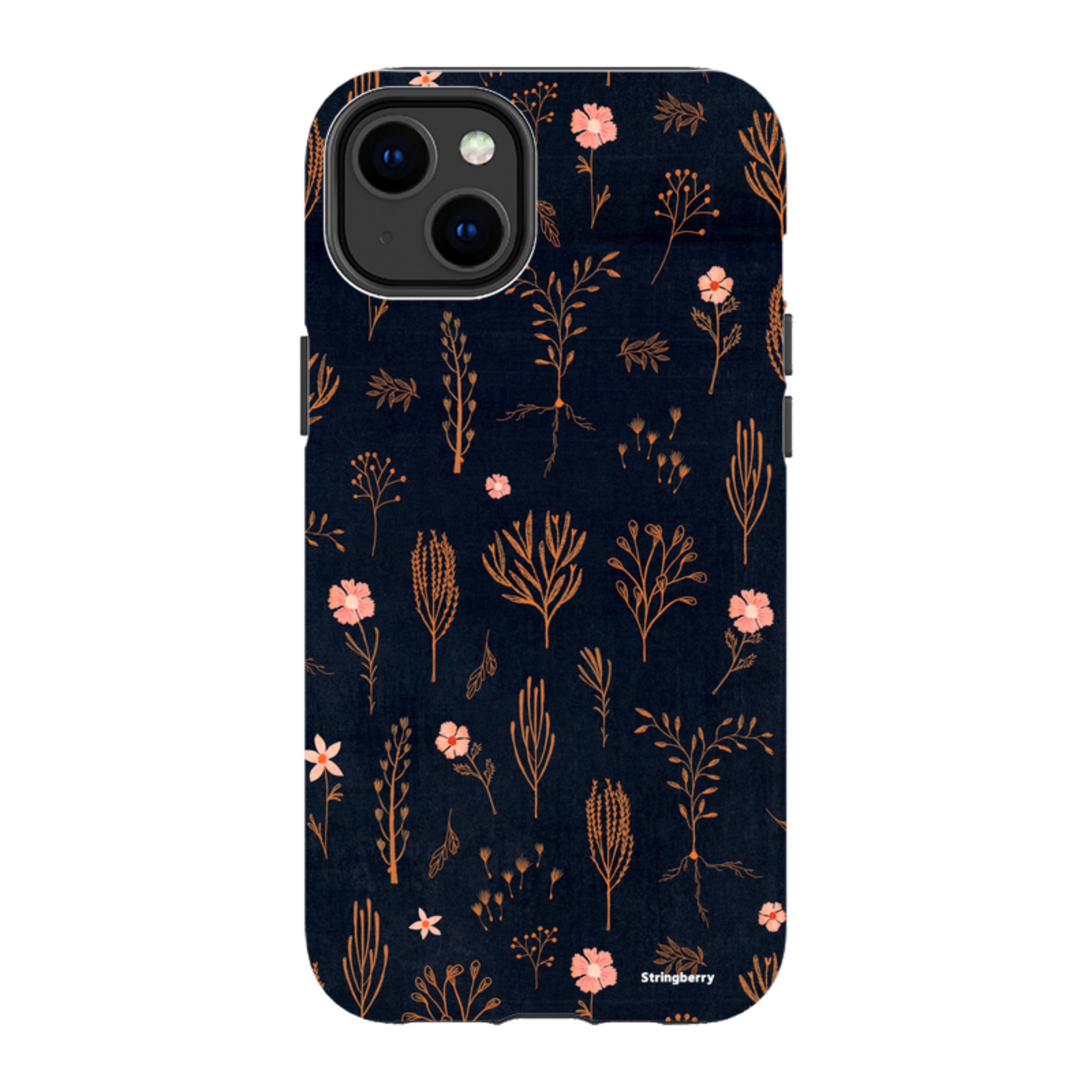 iPhone MagSafe Tough Case - Floral Light Orange and Pink By Katherine Quinn