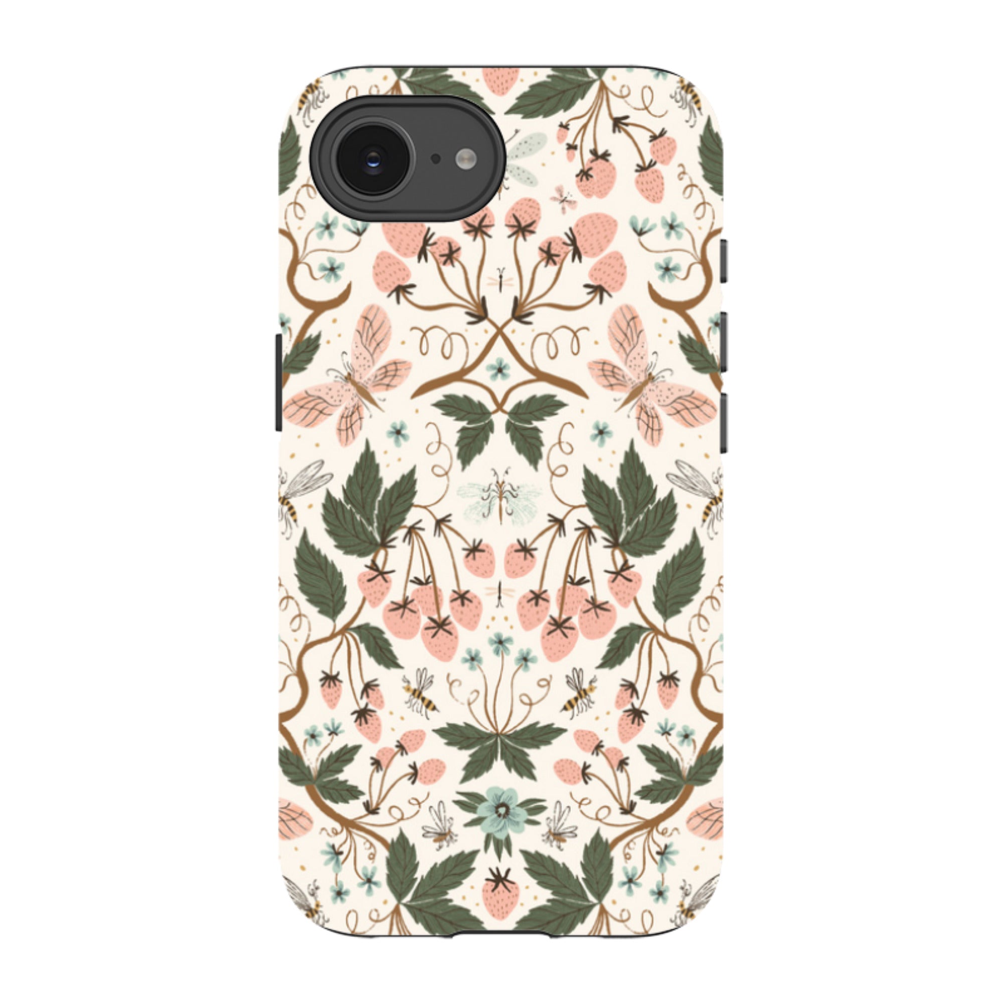 iPhone Tough Case - Bugs And Berries Pattern By Meghann Rader